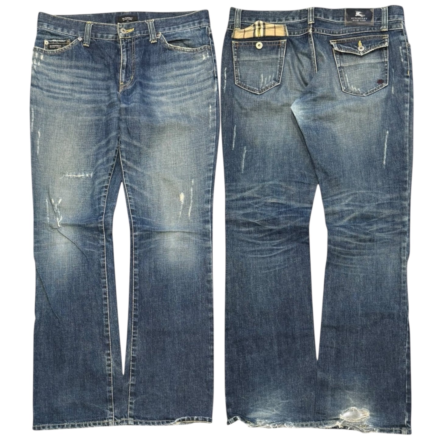 000’s Burberry Flap Bootcut Jeans (35”)