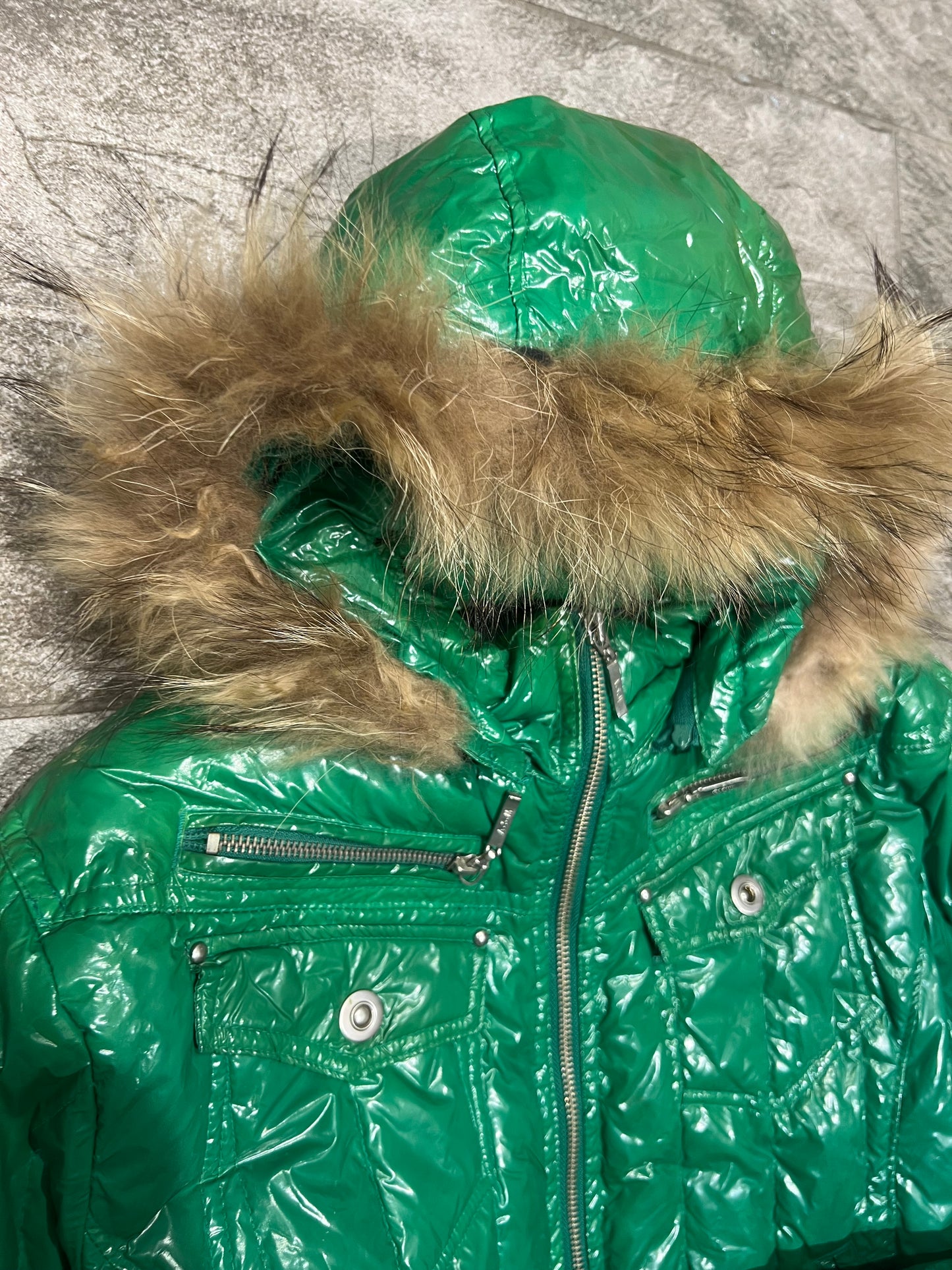 000’s ASM Glossy Fur Hood Puffer