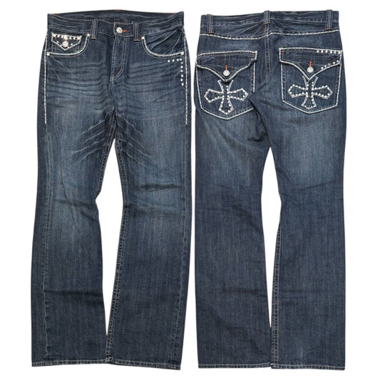 Japanese Rhinestone Cross Jeans (32”)