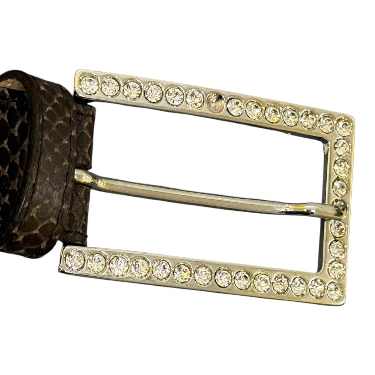 Berge Rhinestone Leather Belt