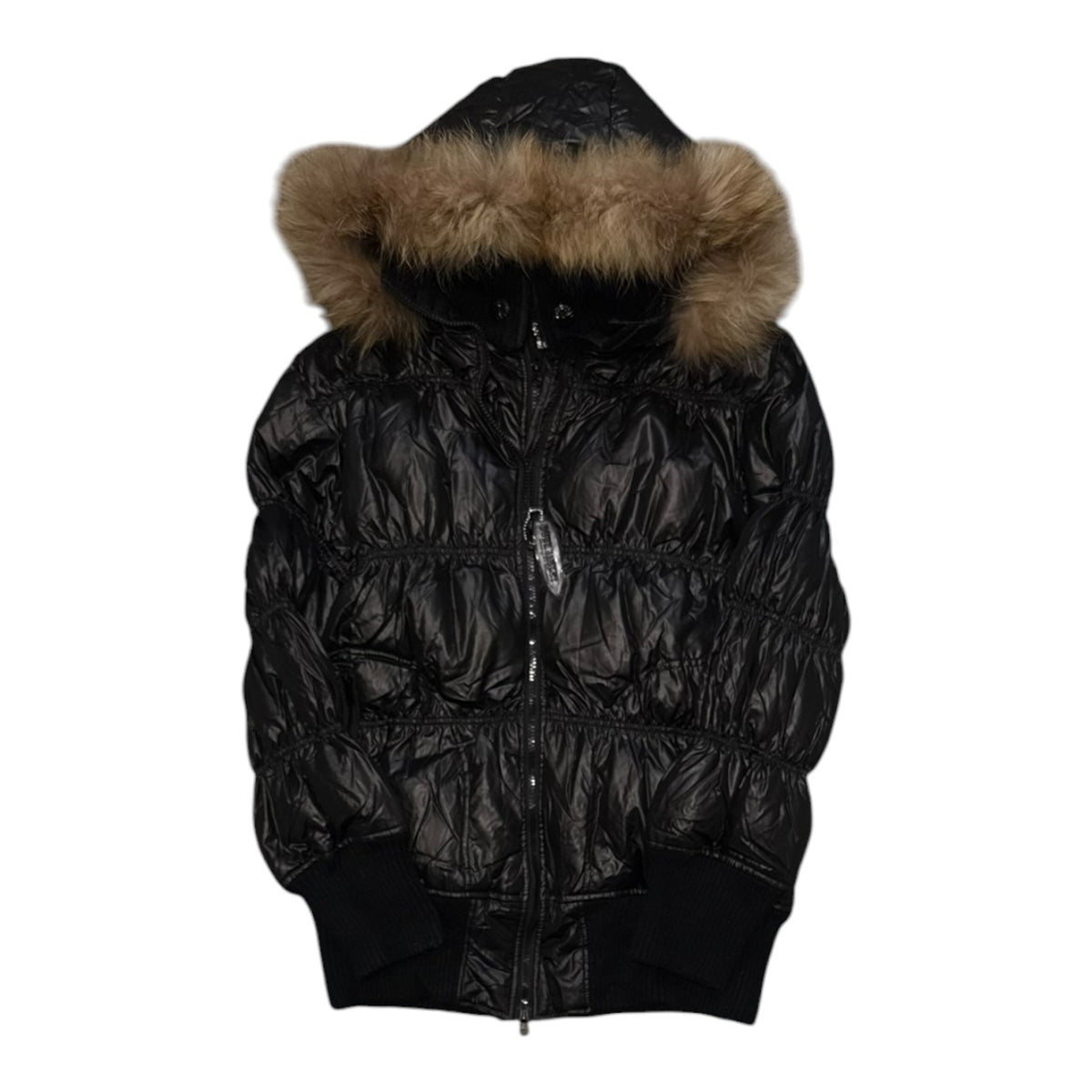 000’s Begum Black Fur Puffer (L-XL)