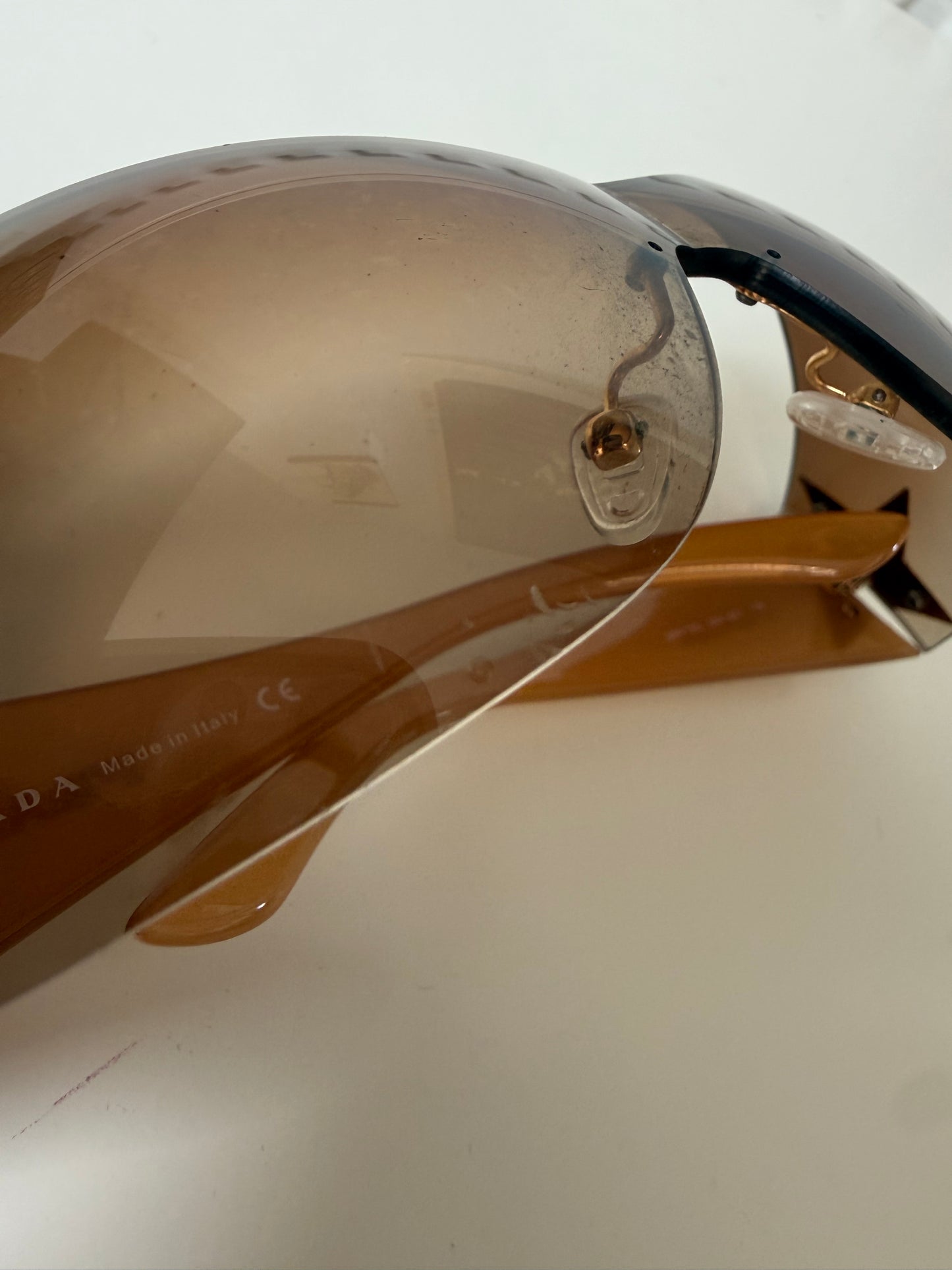 000’s Prada Gold Star Shield Sunglasses