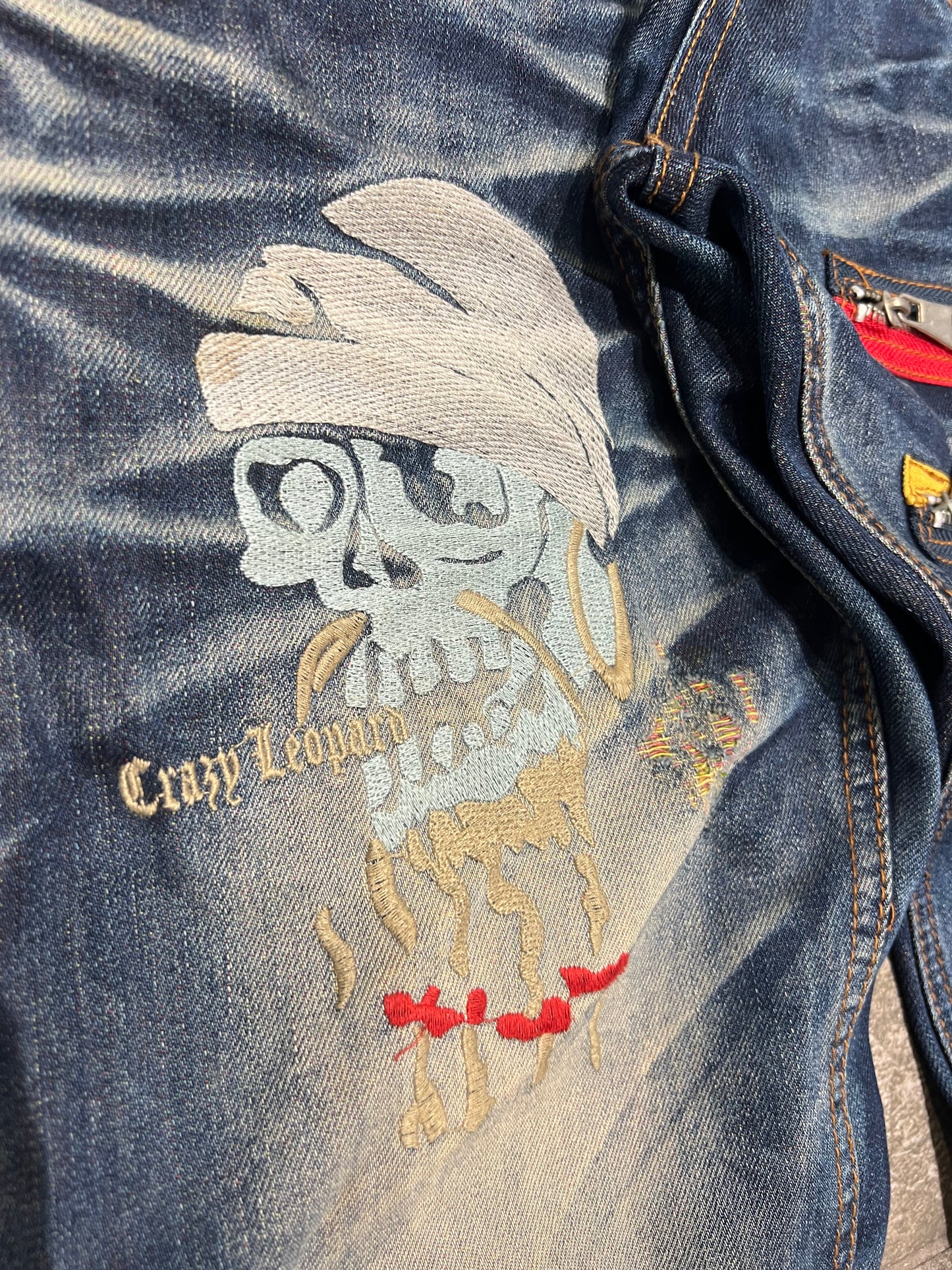 000’s Crazy Leopard Bootcut Jeans