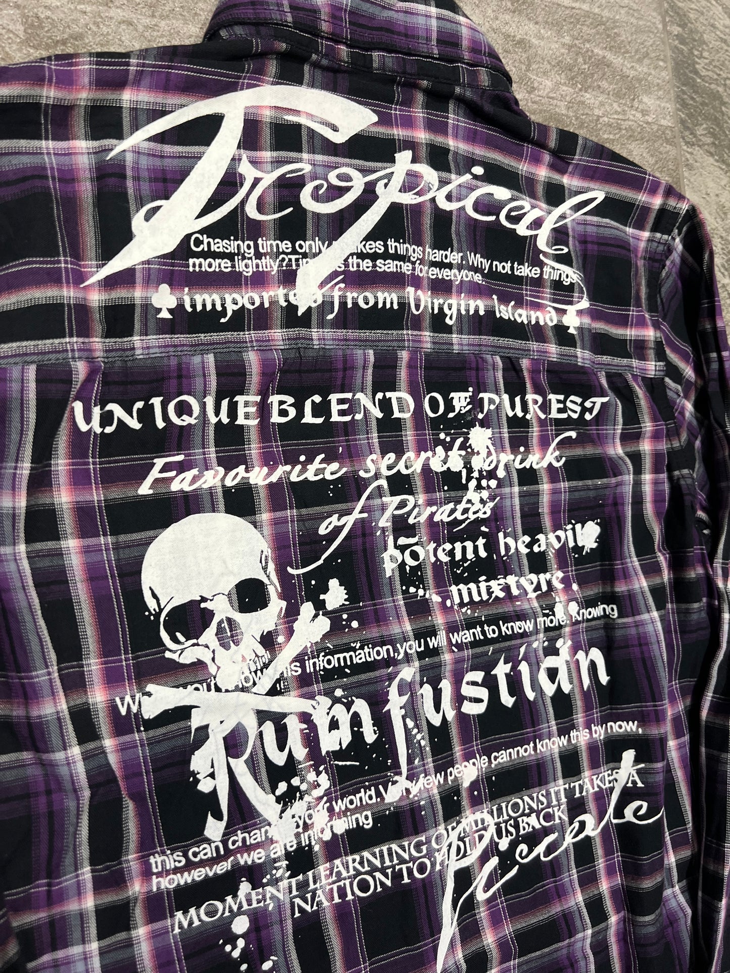 000’s Baraki Skull Checkered Flannel (L)