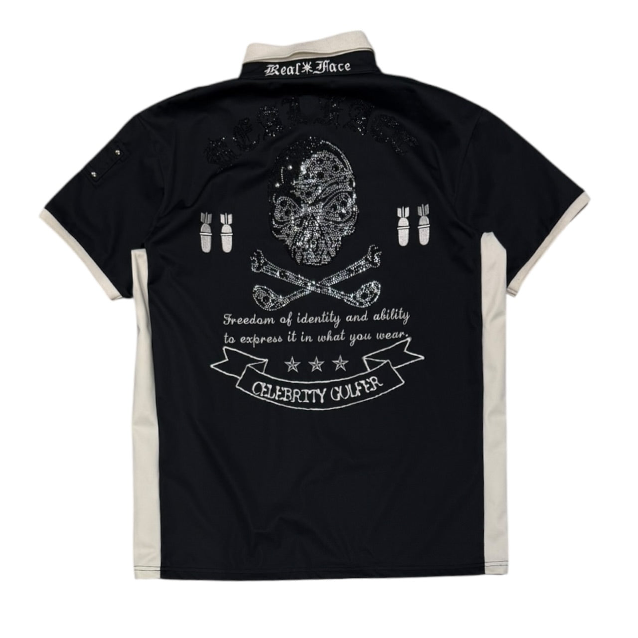 000’s Realface Rhinestone Skull Polo (L)