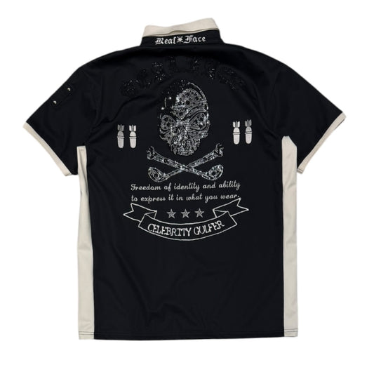 000’s Realface Rhinestone Skull Polo (L)