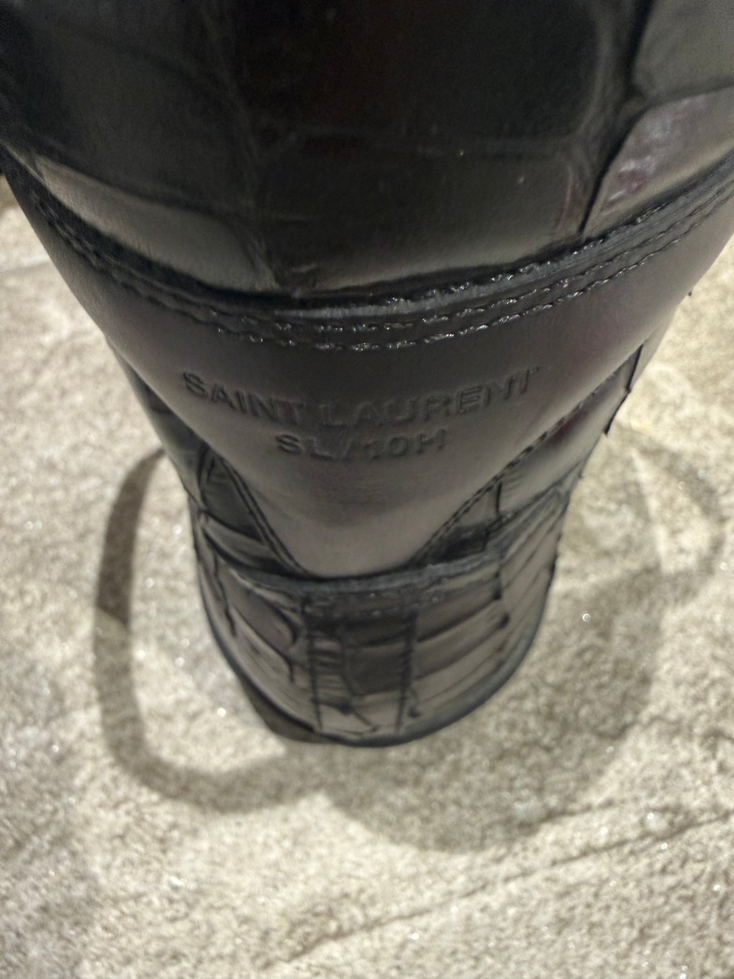 SL/10H Saint Laurent croc embossed High Tops (EU 44 - UK 10)