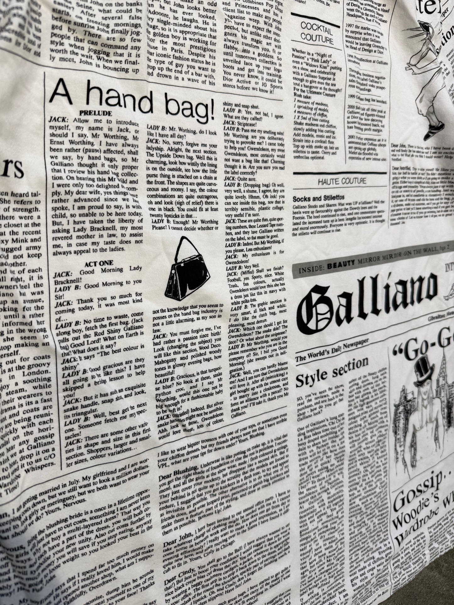 000’s John Galliano Newspaper Tee (L)