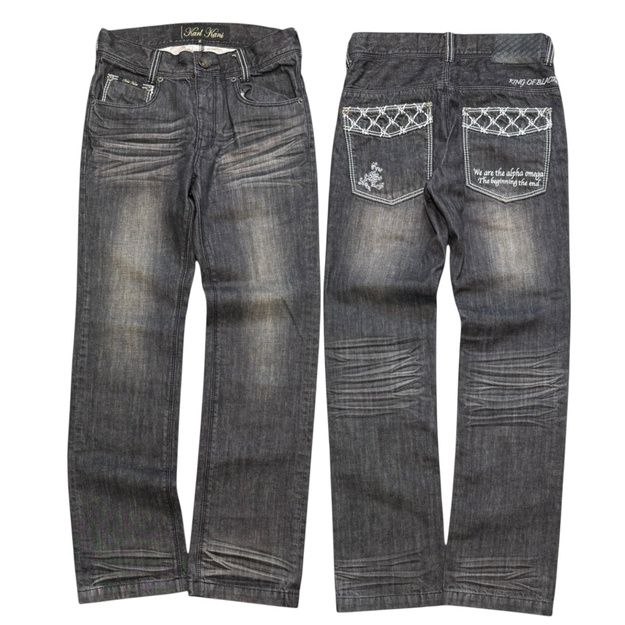 000’s Karl Kani Bootcut Embroidered Jeans (30”)