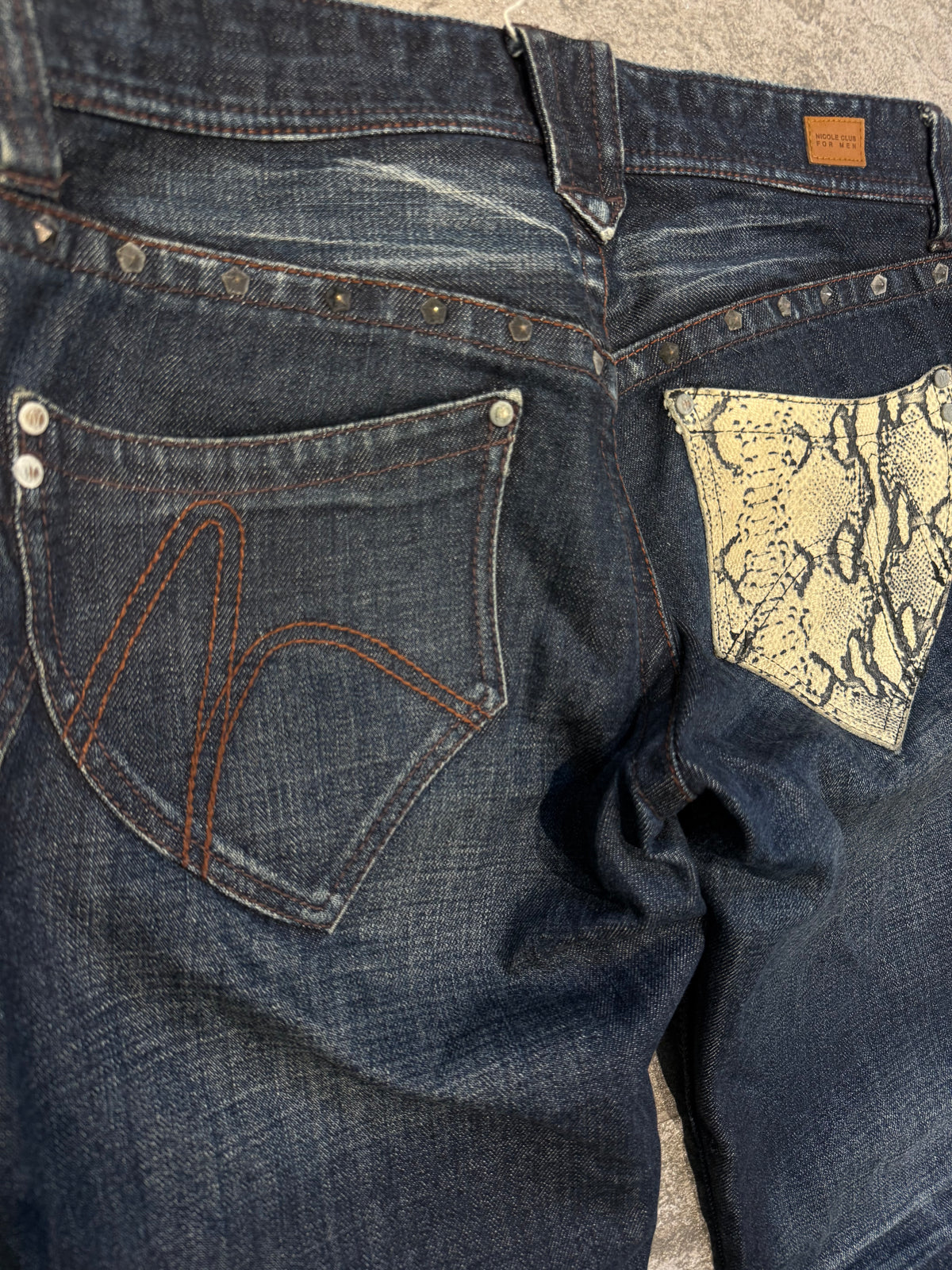 000’s Nicole Studded Snakeskin Jeans (32”)