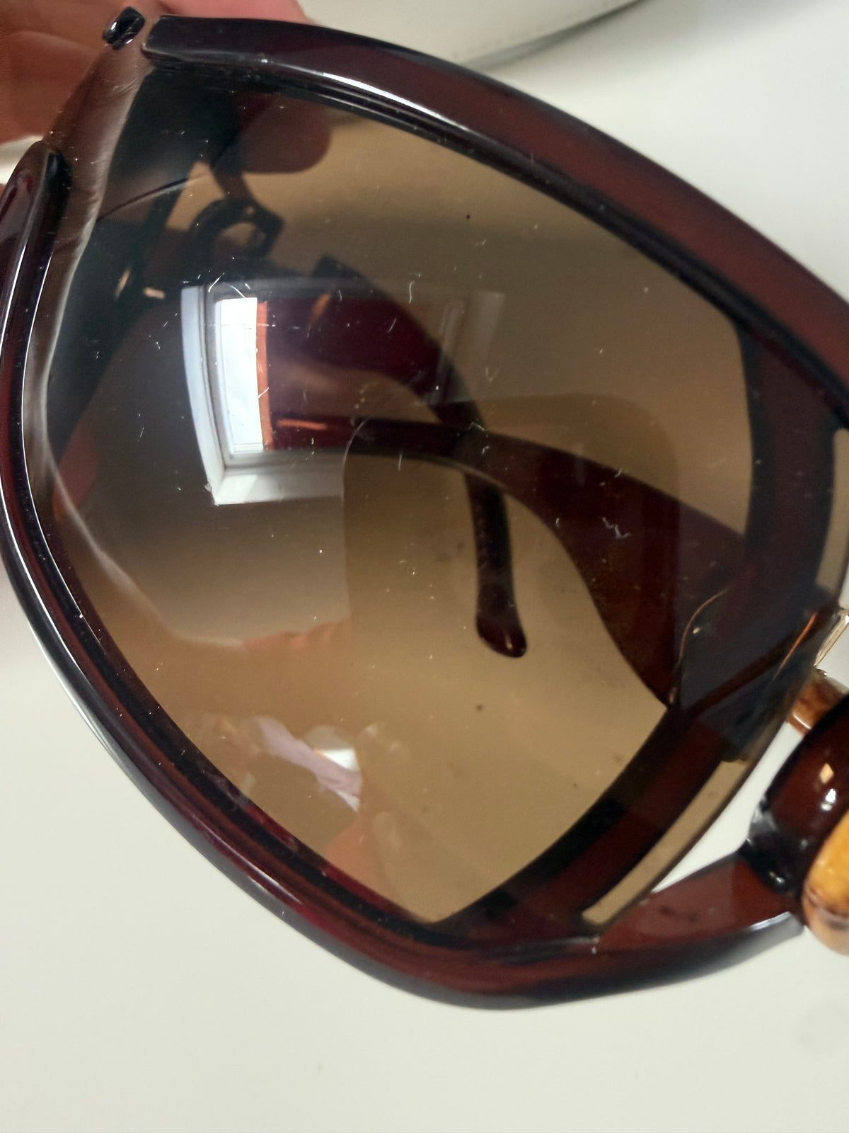 000’s Gucci Oversized Horsebit Bamboo Sunglasses