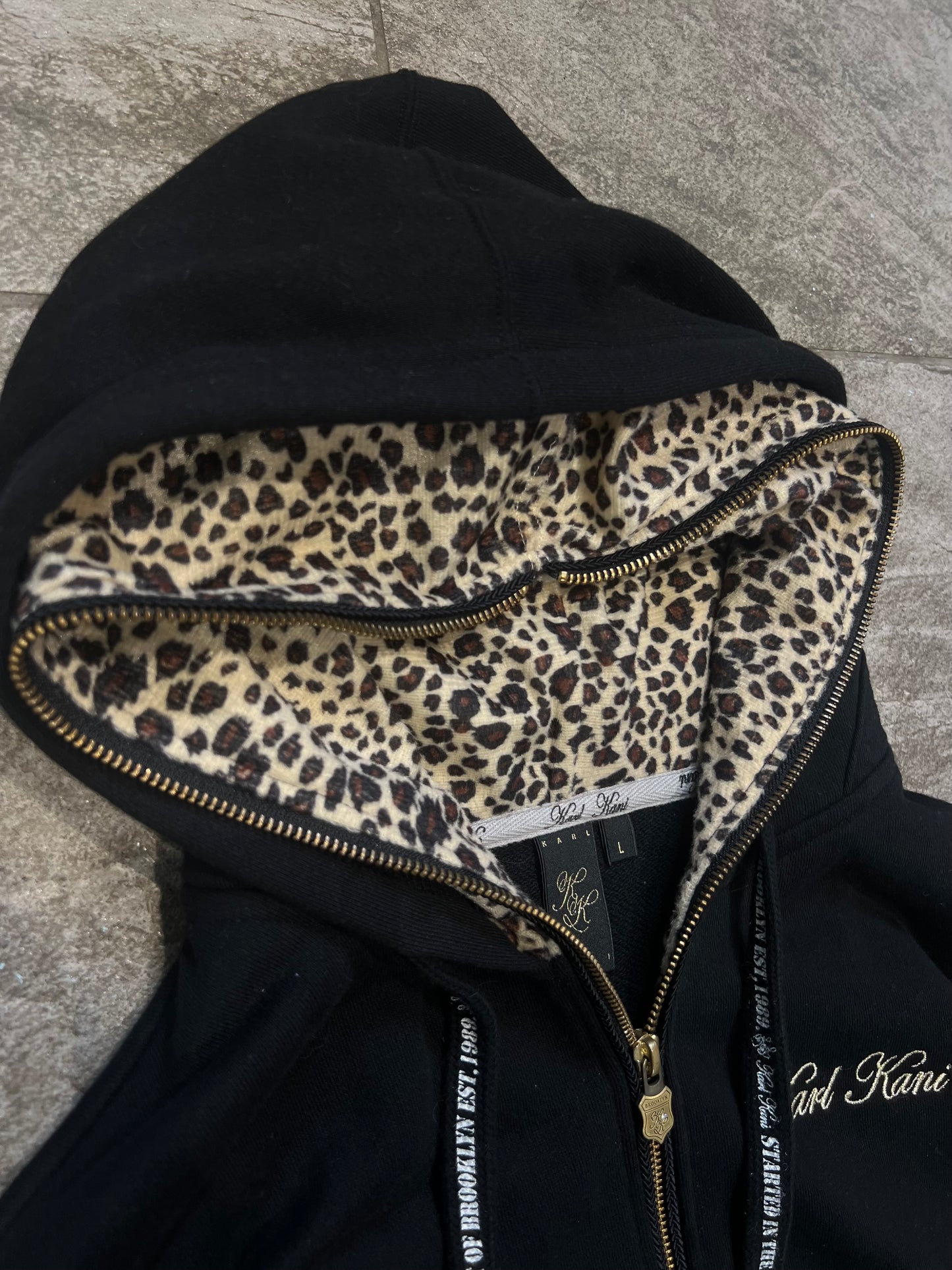 000’s Karl Kani Leopard Zip Up Hoodie
