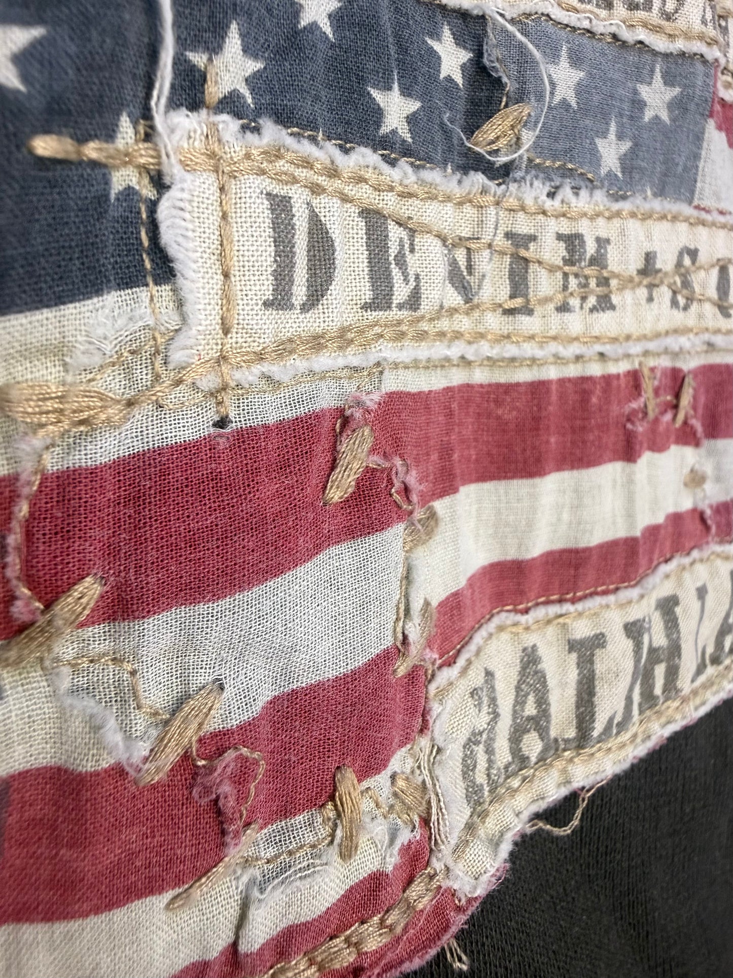 Ralph Lauren Denim & Supply Distressed USA Flag Hoodie (M)
