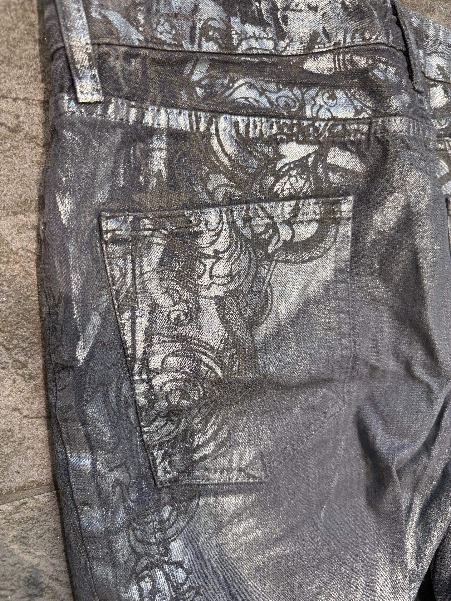 Cavalli Metallic Snake Jeans (34”)