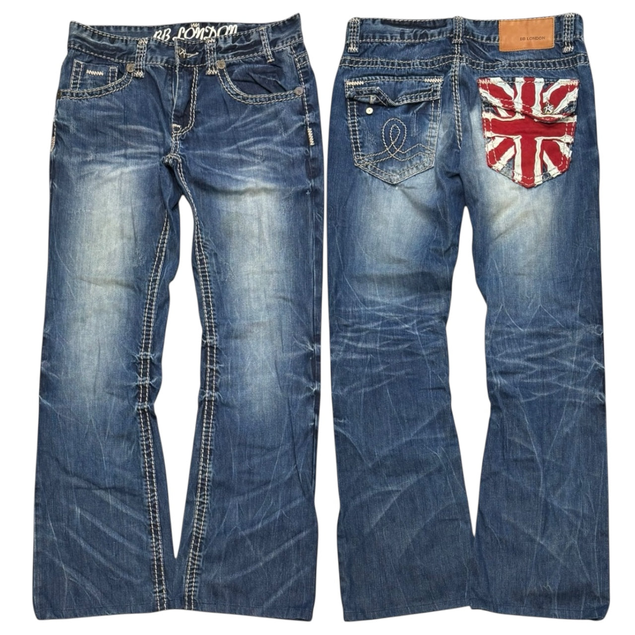 000’s BB London Union Jack Bootcut Jeans (33”)