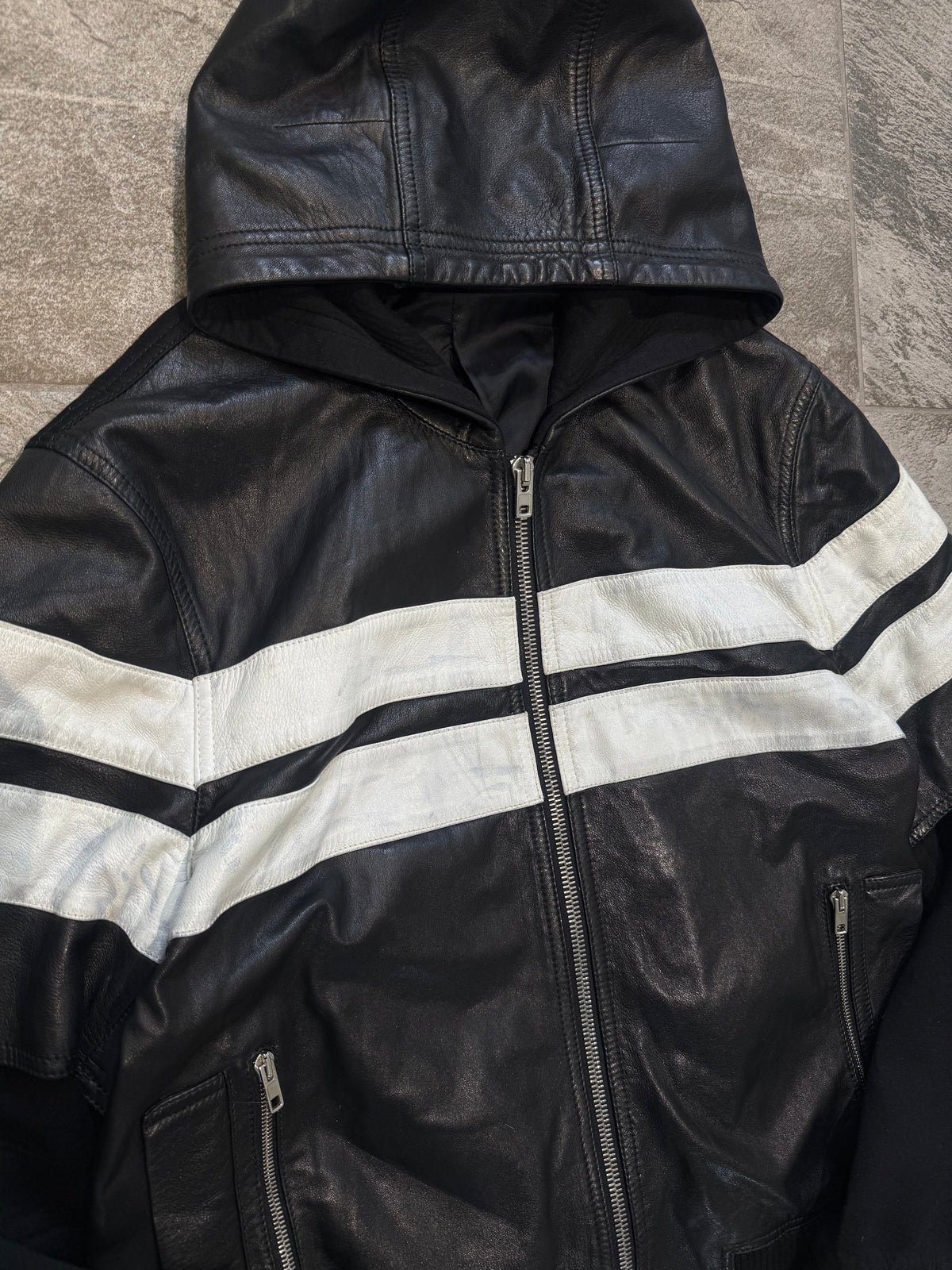 AW2015 Givenchy Lambskin Leather Hybrid Bomber