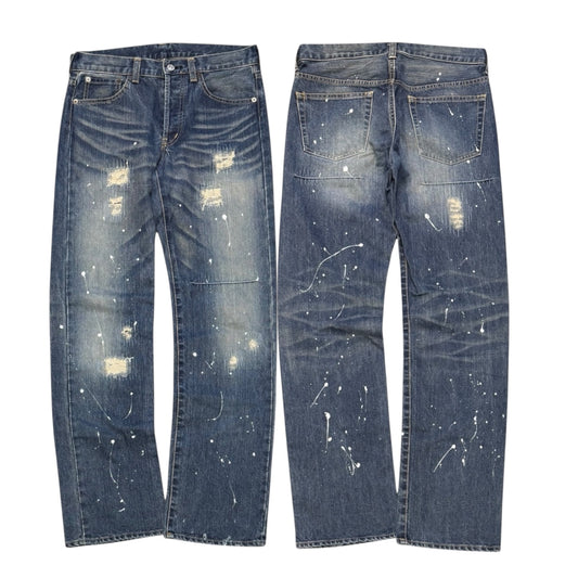 000’s Takeo Kikuchi Paint Splatter Jeans (32”)