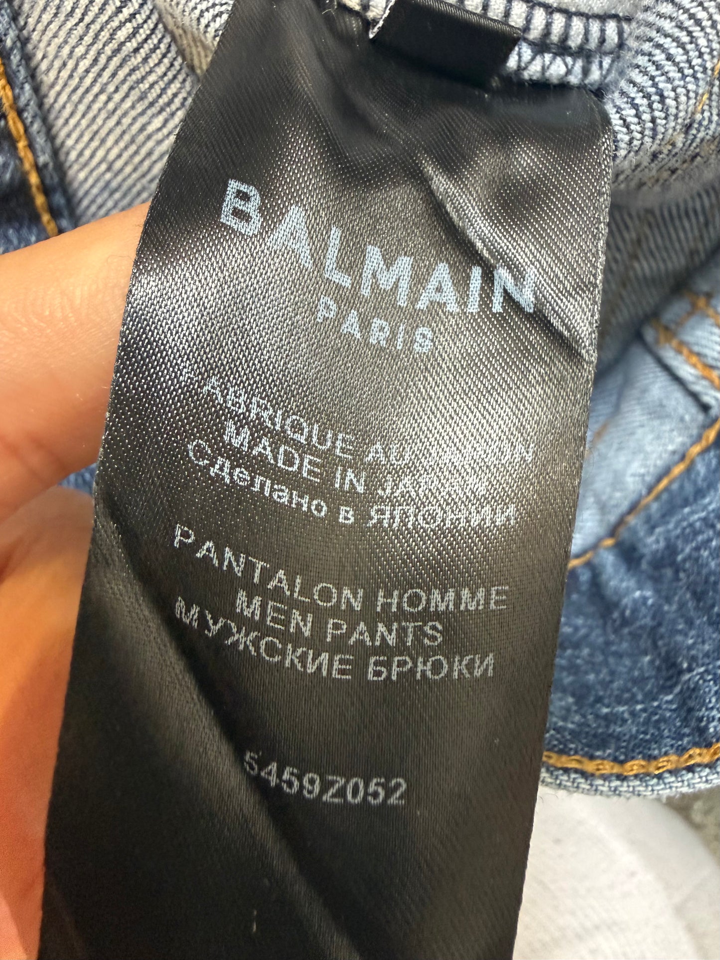Balmain AW23 Moto Biker Jeans (34”)