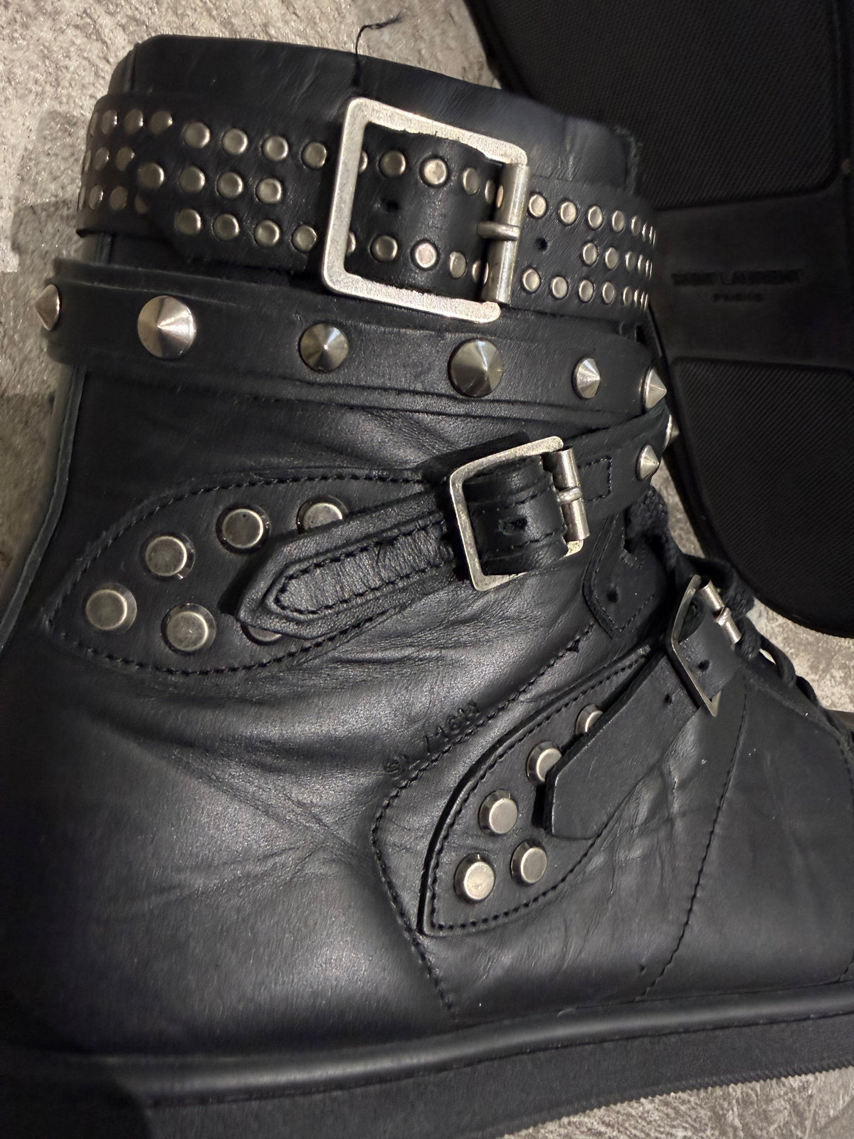 Saint Laurent SL16H Belted Studded High Tops (EU 45 - UK 11)