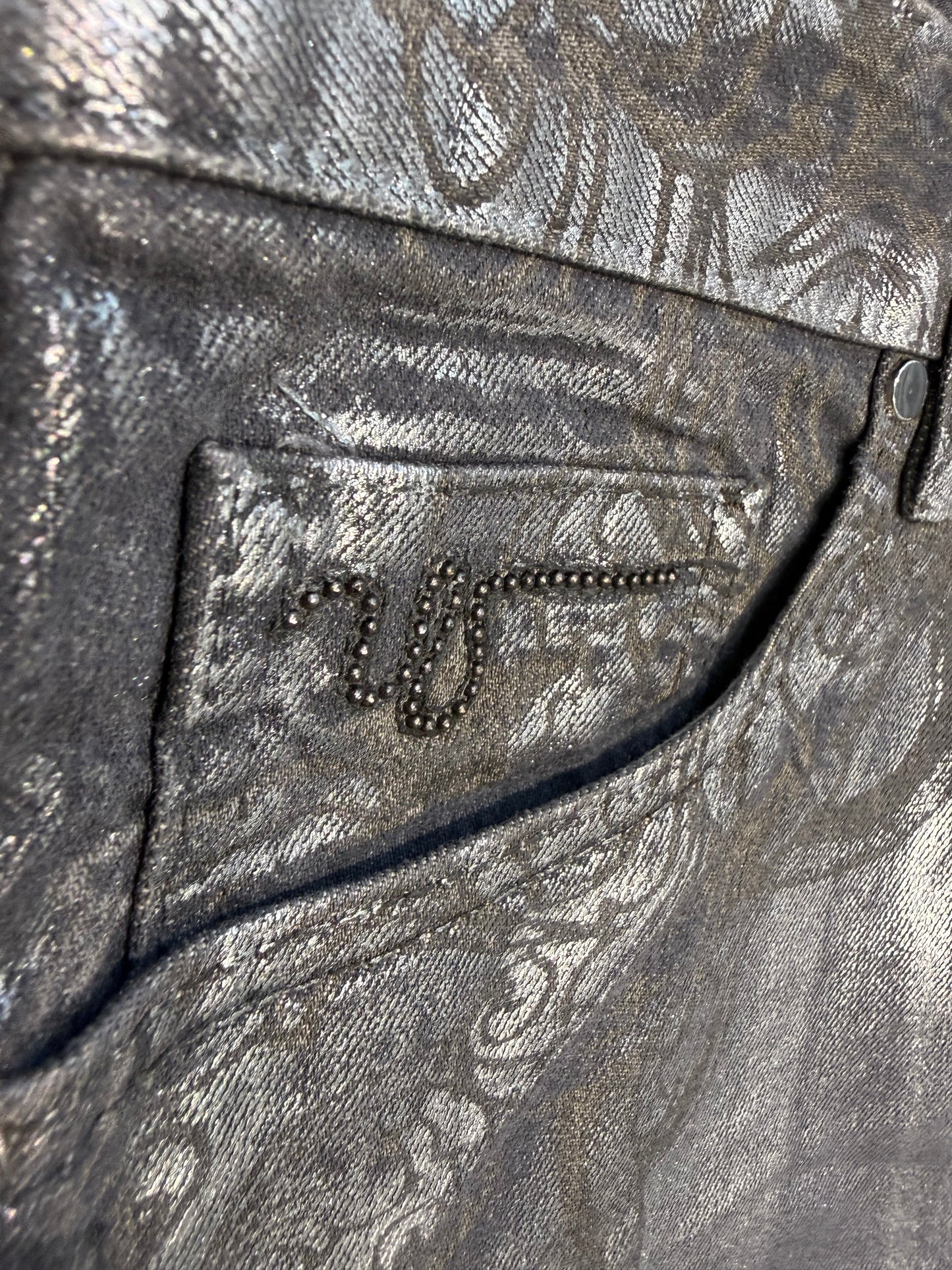 Cavalli Metallic Snake Jeans (34”)