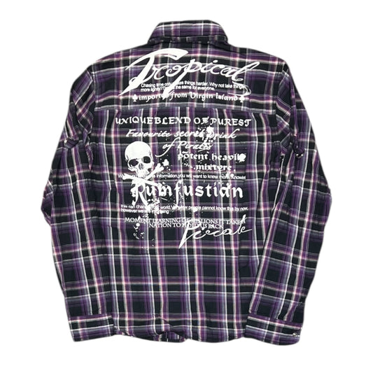 000’s Baraki Skull Checkered Flannel (L)