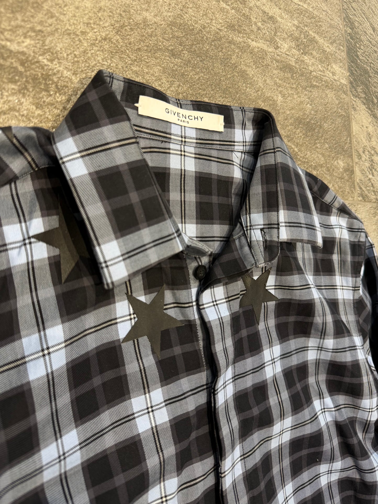 SS2015 Givenchy Stars Plaid Shirt (S)