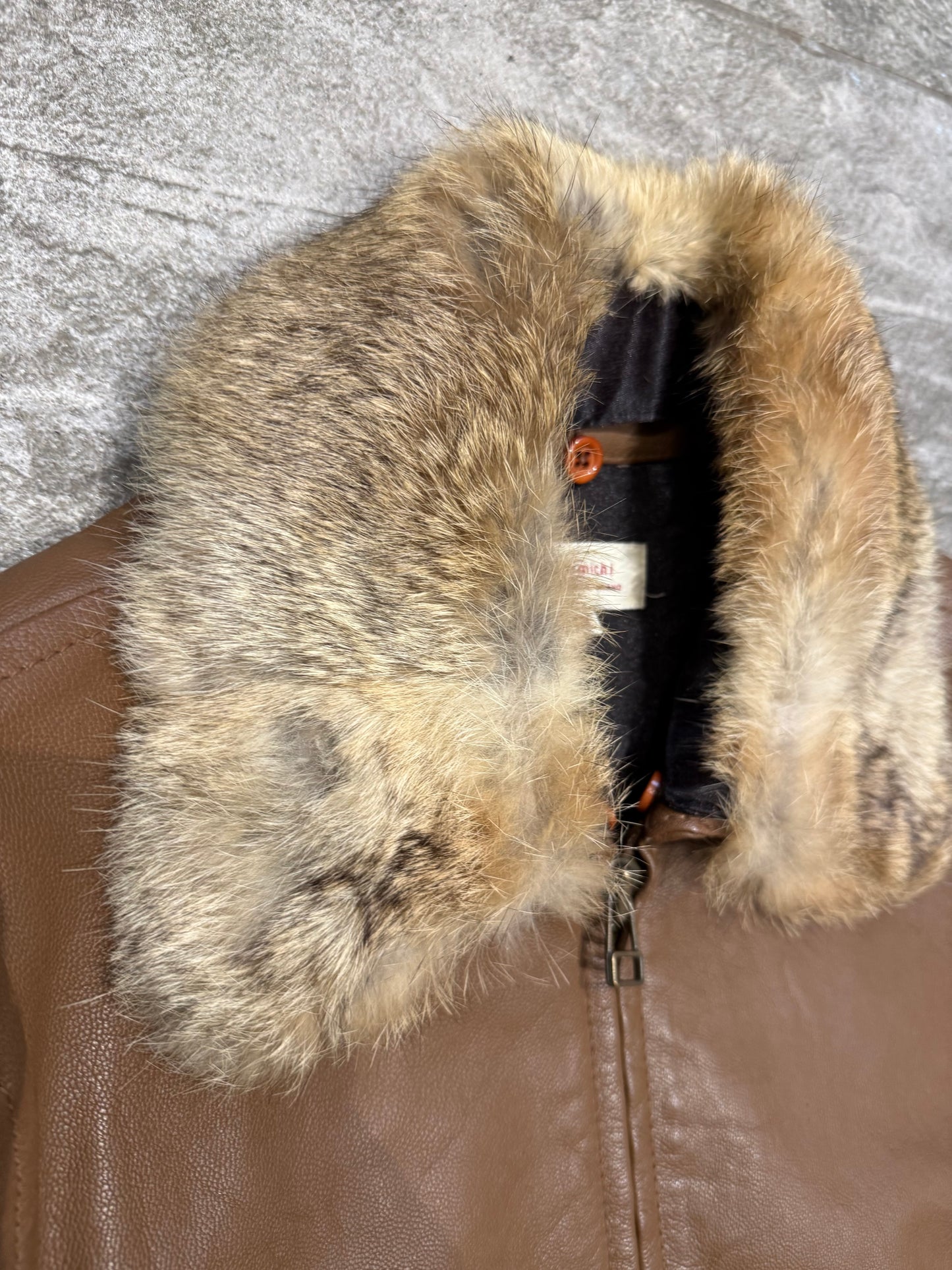 000’s Hiromichi Fur Collar Leather Jacket (M)