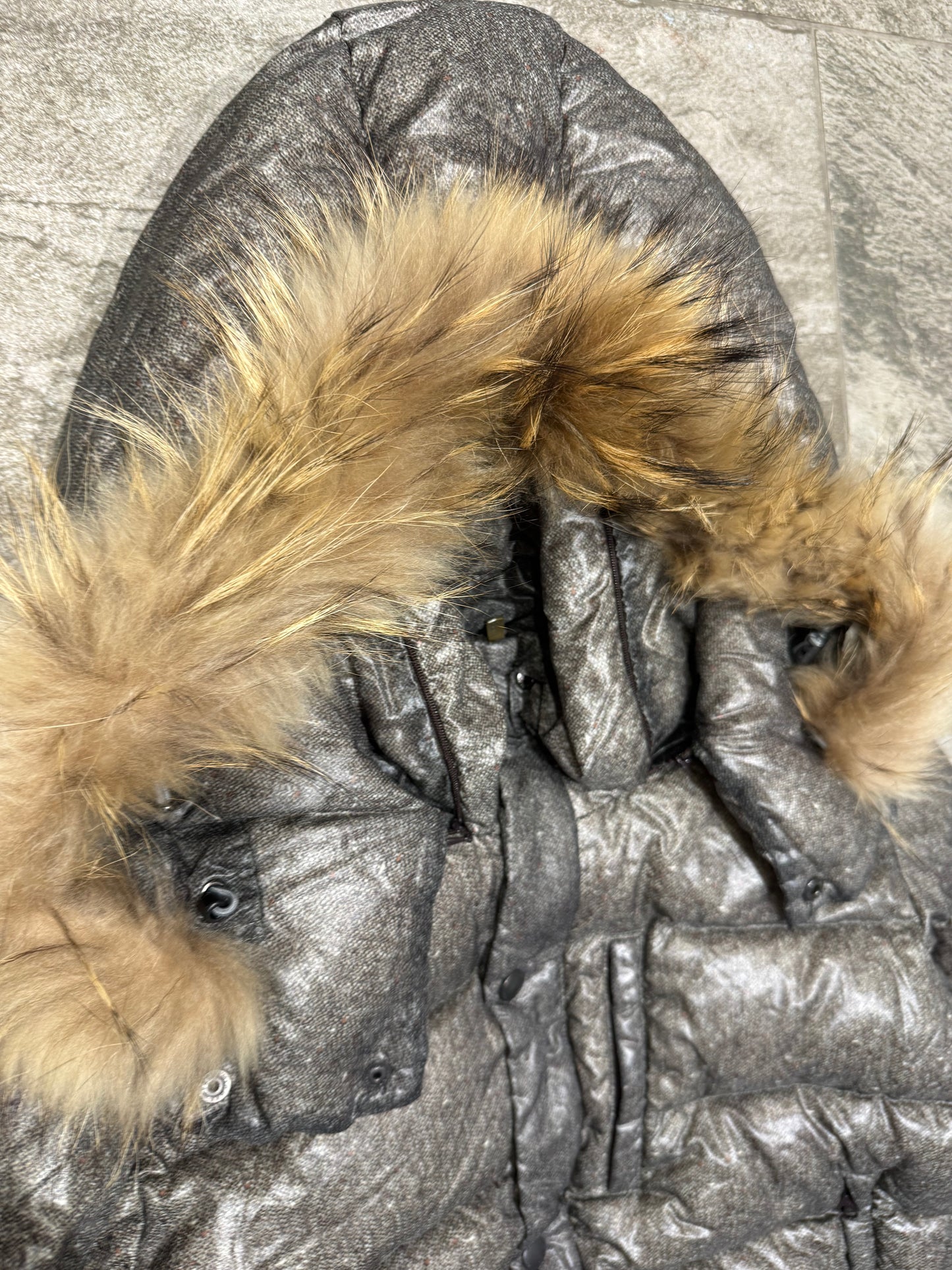 000’s John Bull Glossy Fur Hood Puffer (M)