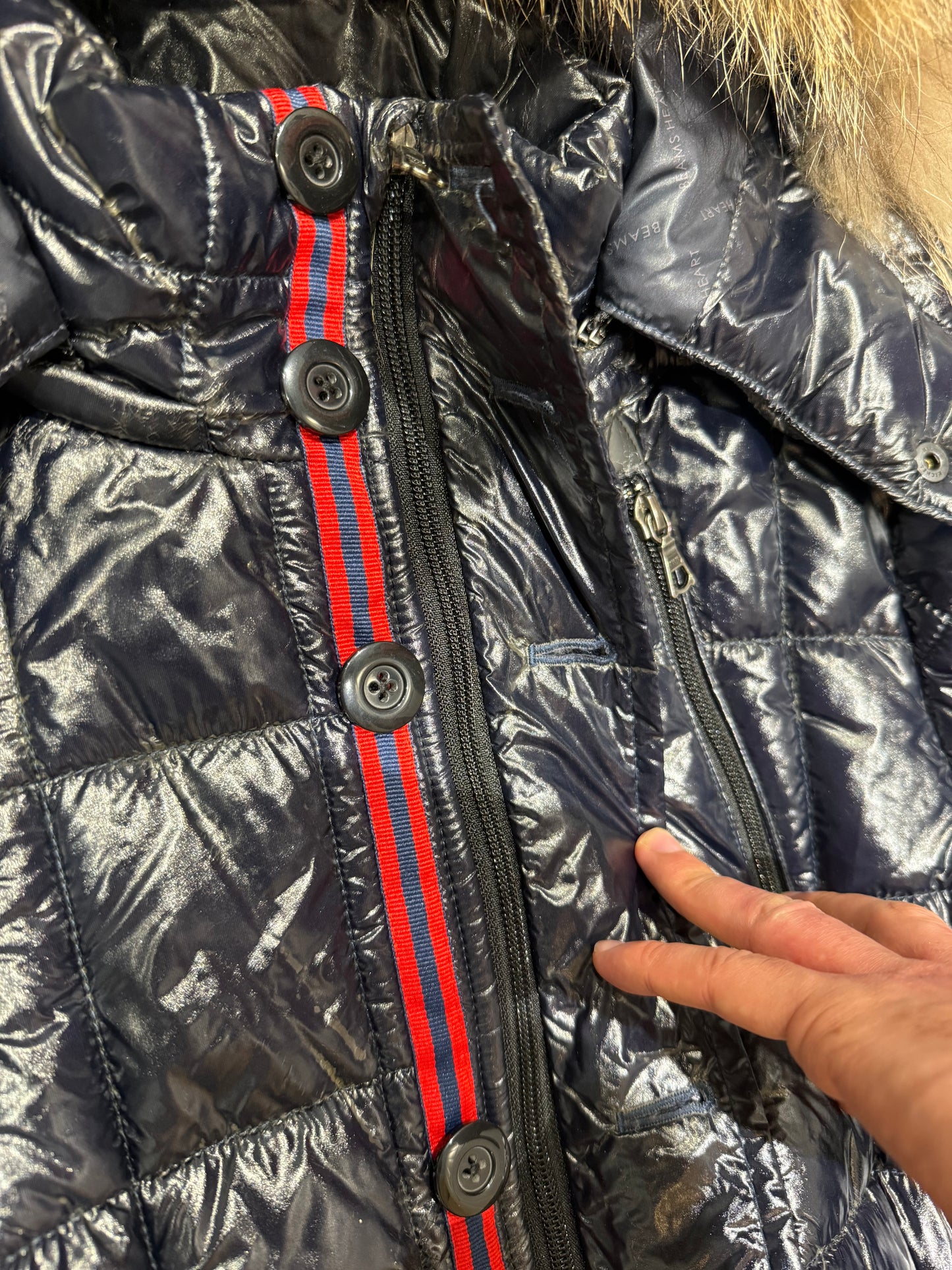 000’s Beams Glossy Fur Puffer (S)
