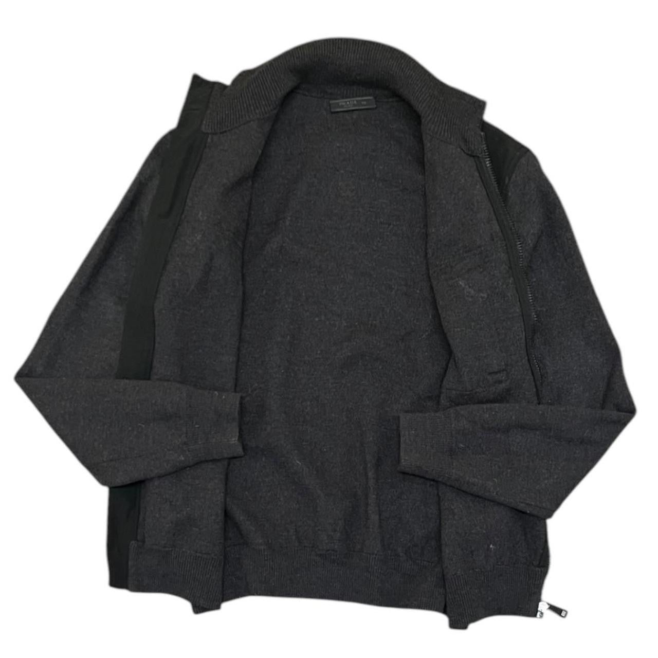 Prada Panelled Wool Zip Up Jacket