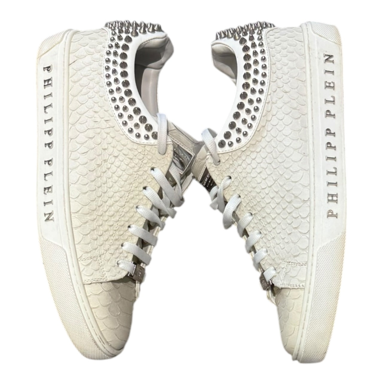 Philipp Plein “Clarke” Python Skin Studded Low Top Trainers (EU41 - UK 7)