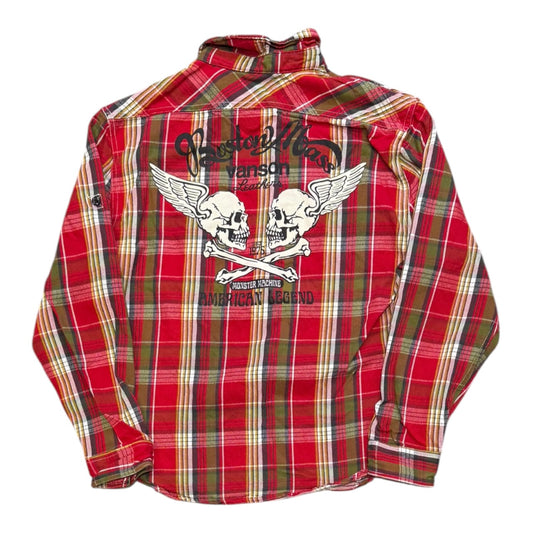 000’s Vanson Skull Plaid Flannel (M)