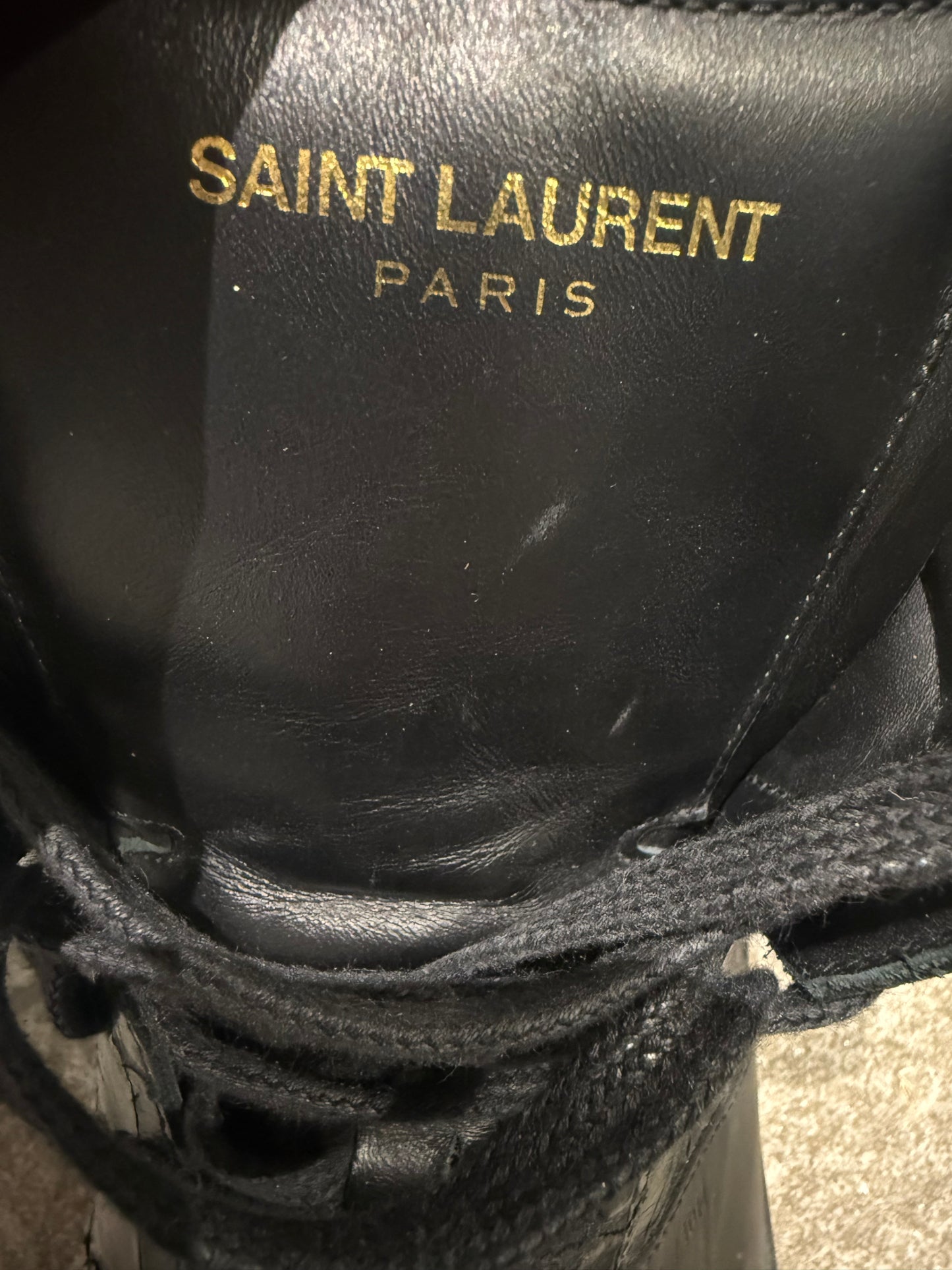 SL/10H Saint Laurent croc embossed High Tops (EU 44 - UK 10)