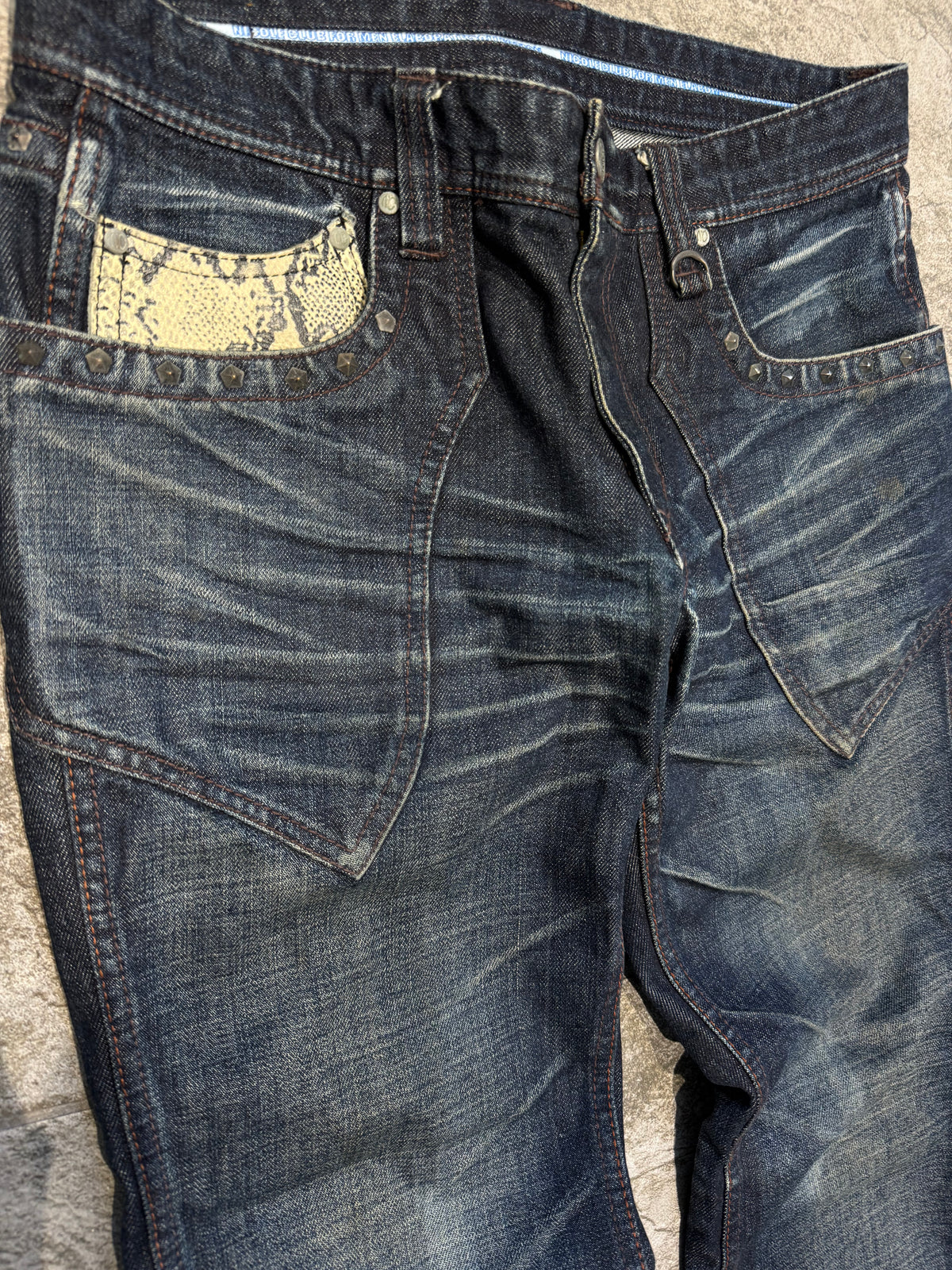 000’s Nicole Studded Snakeskin Jeans (32”)