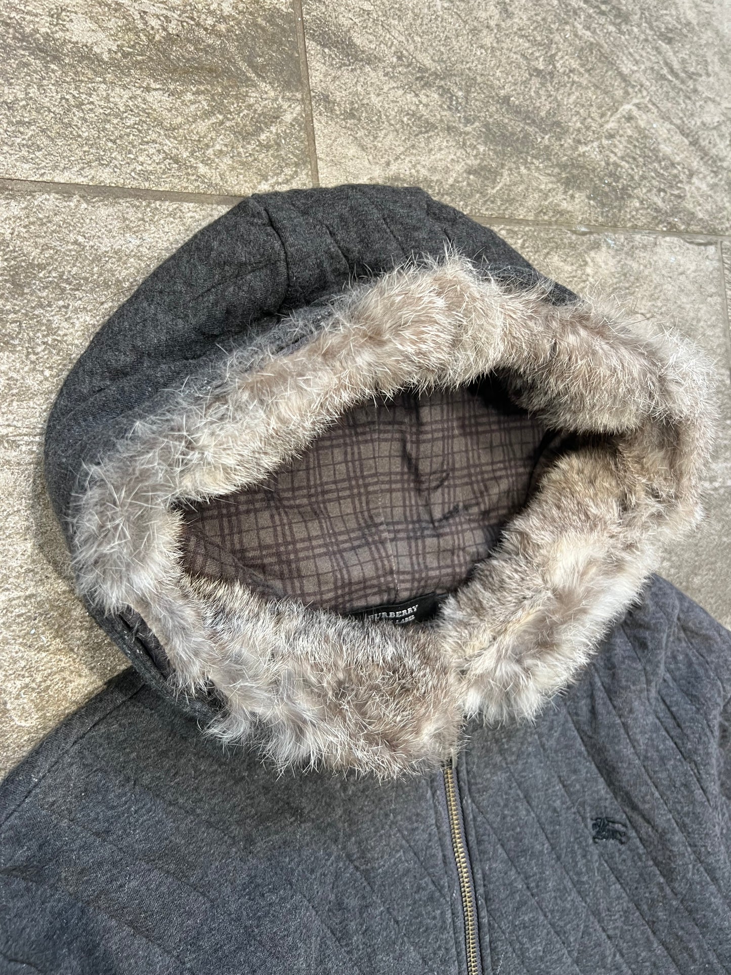 000's Burberry Fur Trim Hoodie