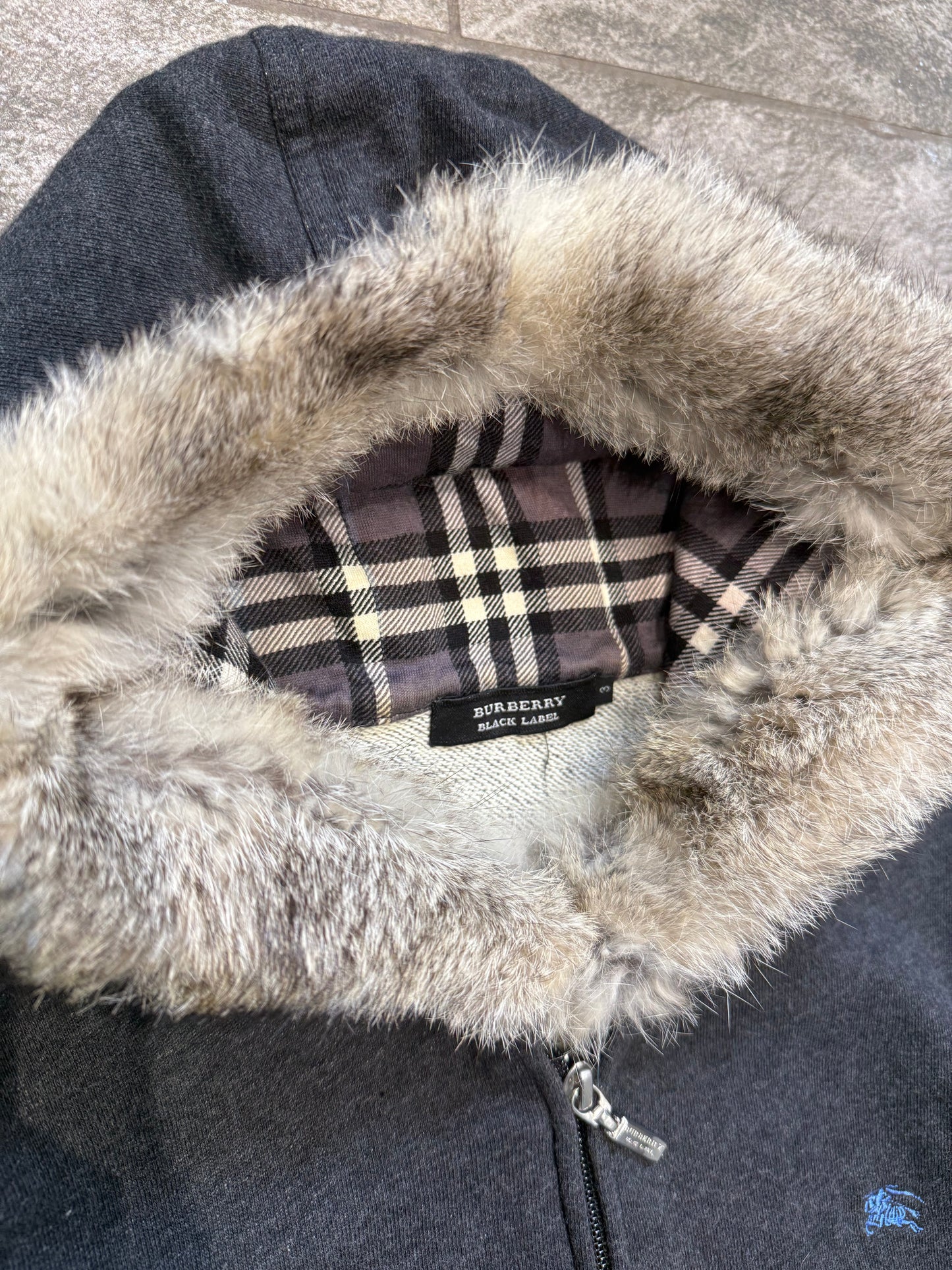 000’s Burberry Fur Hoodie (M)