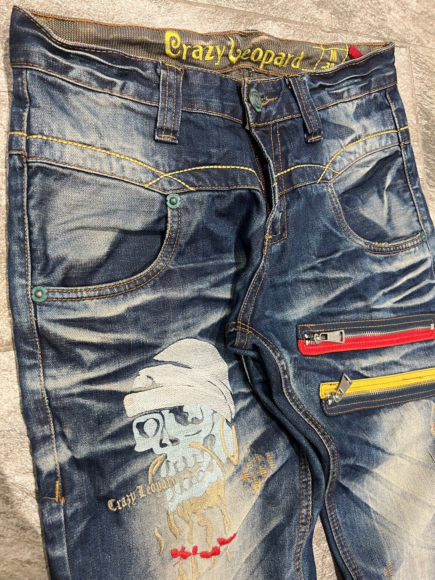 000’s Crazy Leopard Bootcut Jeans