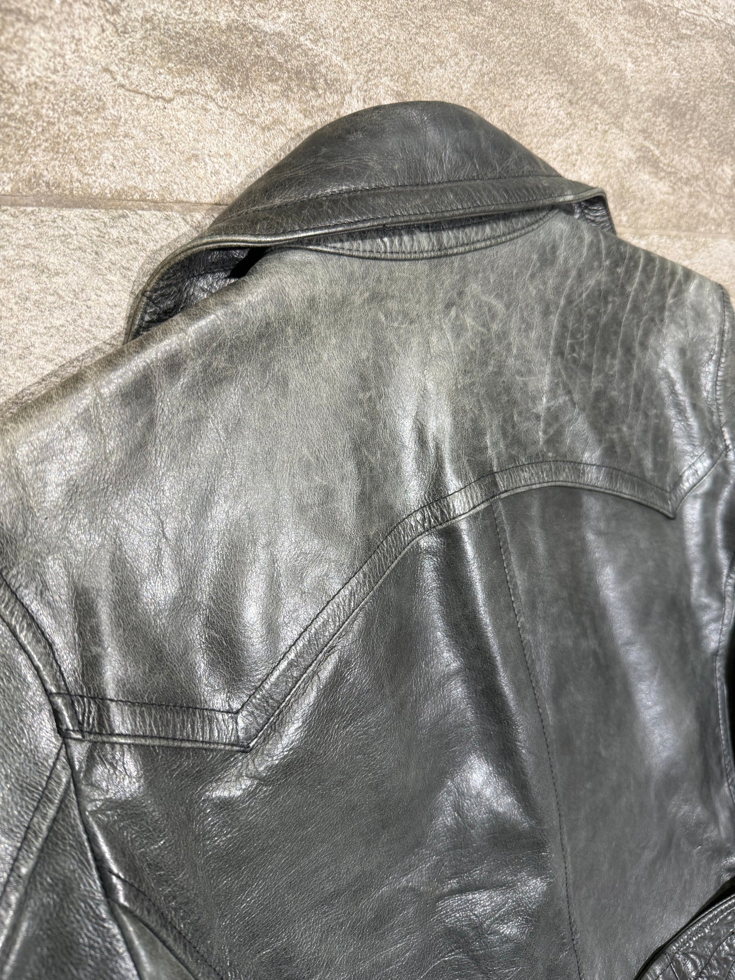 000’s ASM Leather Trench Coat (XS-S)