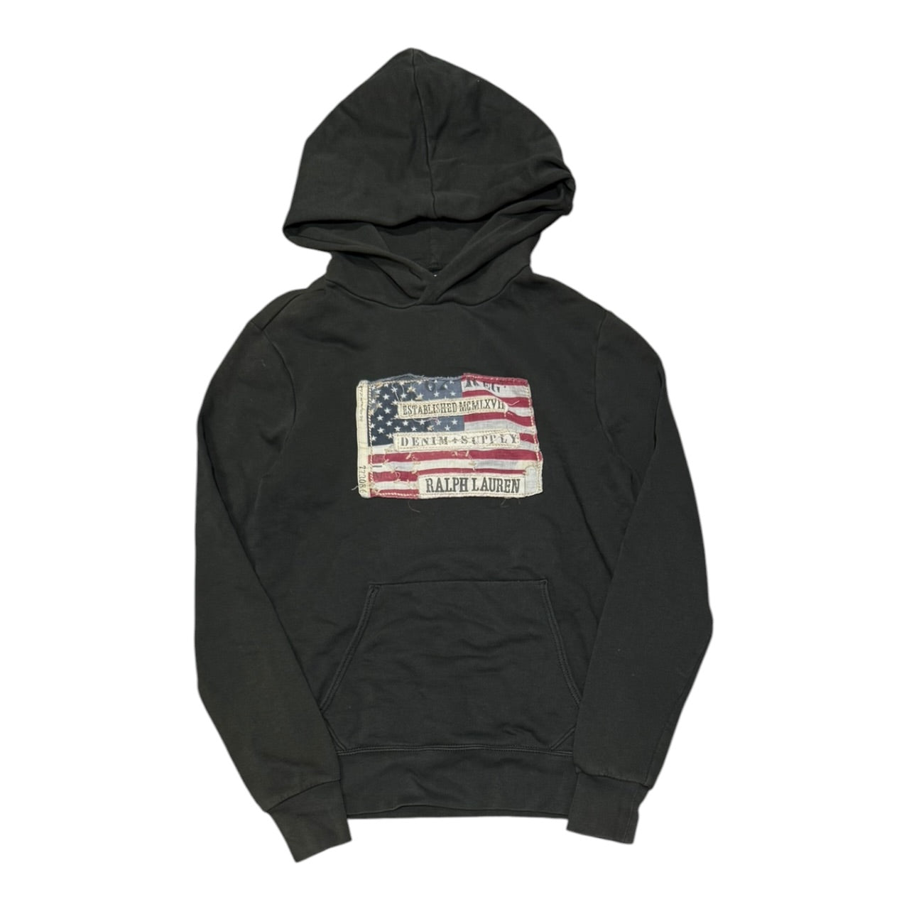 Ralph Lauren Denim & Supply Distressed USA Flag Hoodie (S)