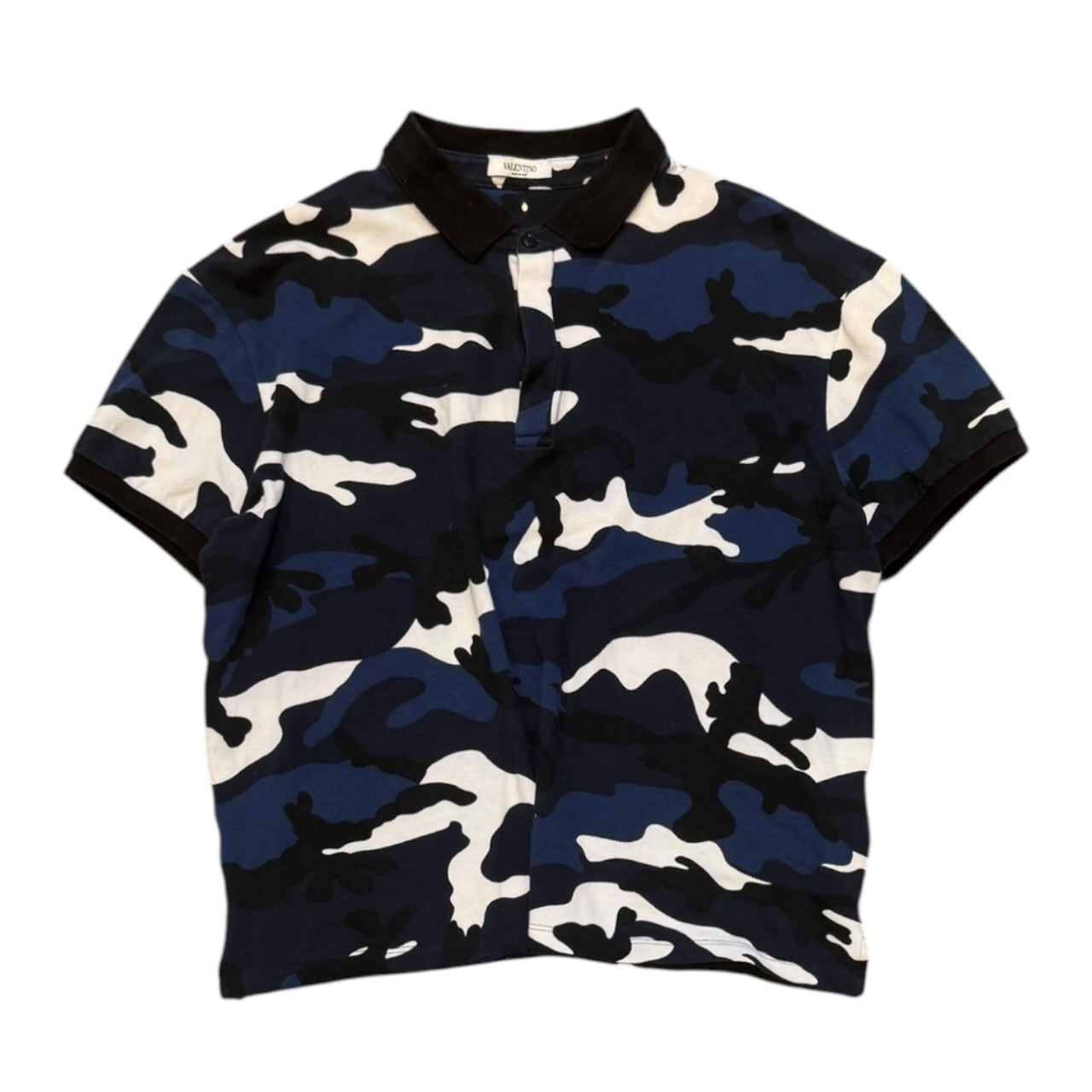Valentino Cropped Studded Camo Polo (M)