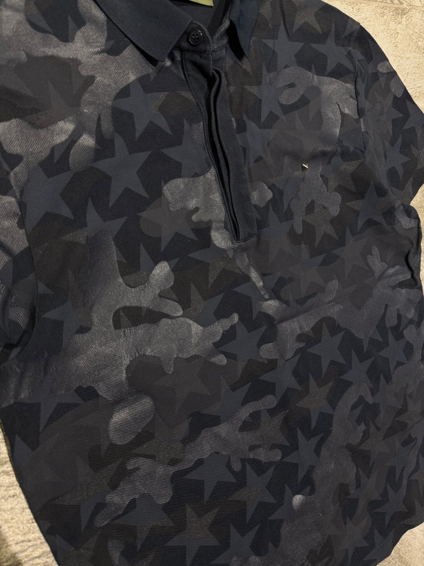 Valentino Garavani Studded Camo Stars Polo (XS)