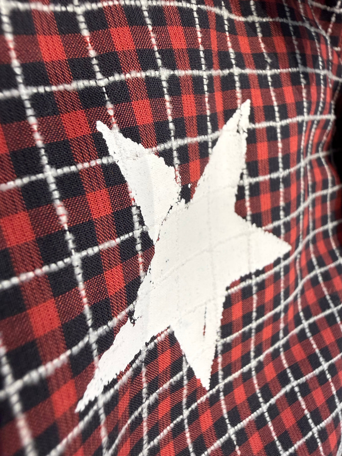 FW2016 Givenchy Plaid Distressed Stars Flannel (M)