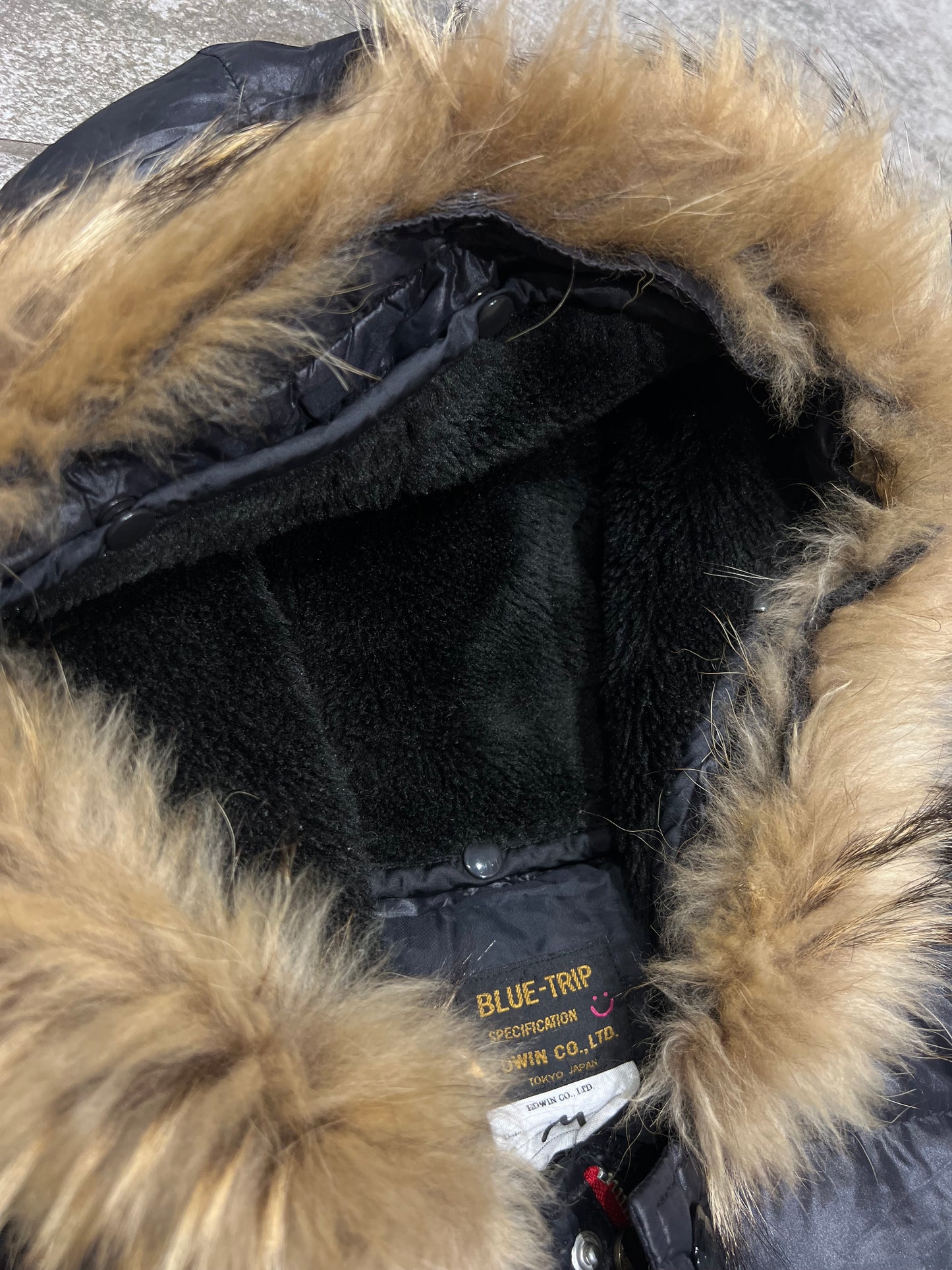 000’s Edwin Blue Trip Fur Puffer (M)