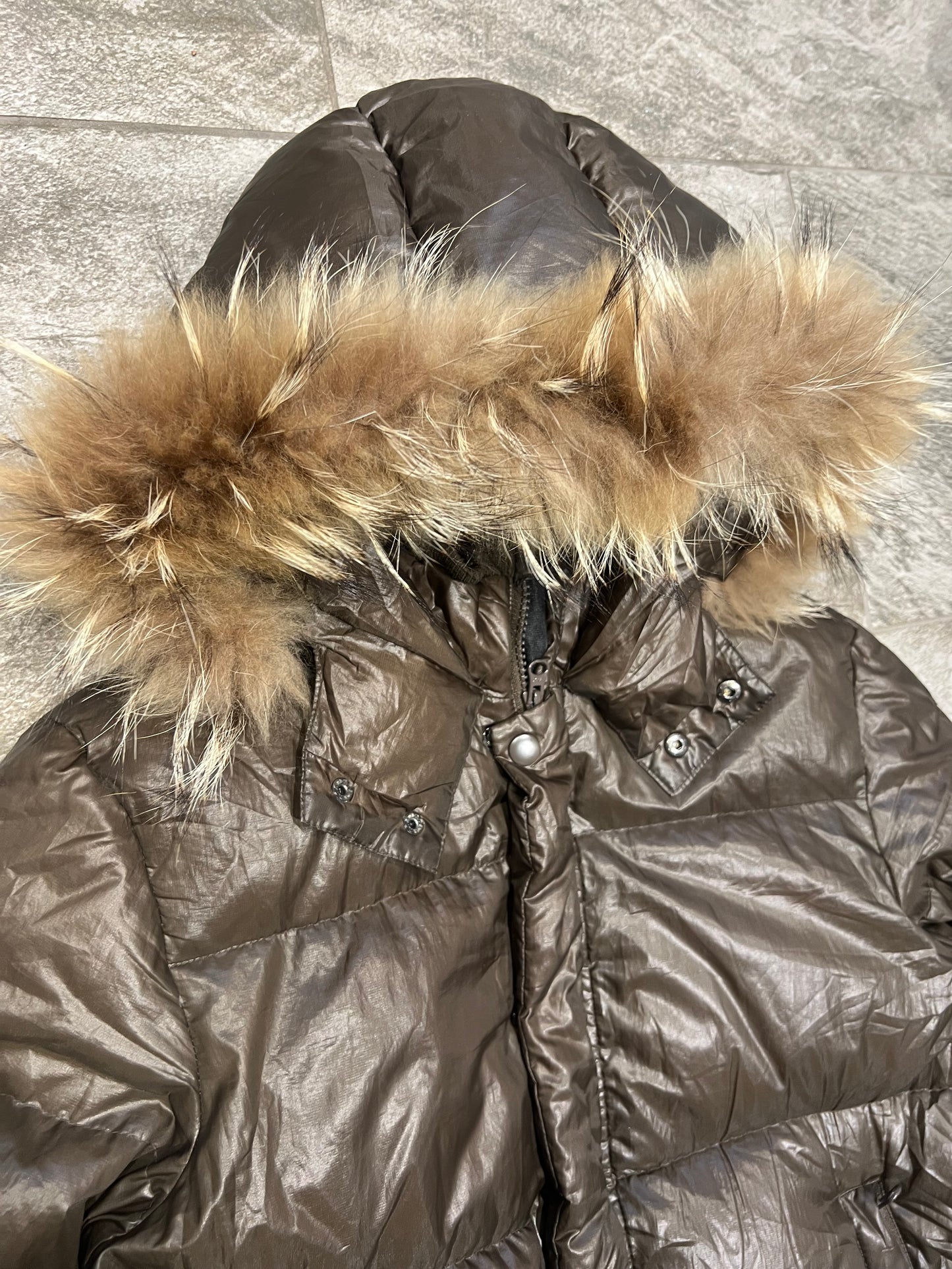 000’s Rage Blue Fur Hood Puffer (S)