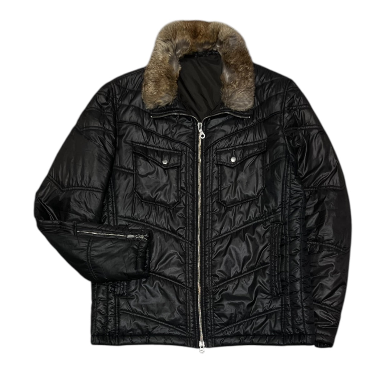 000’s Oxford Fur Collar Puffer