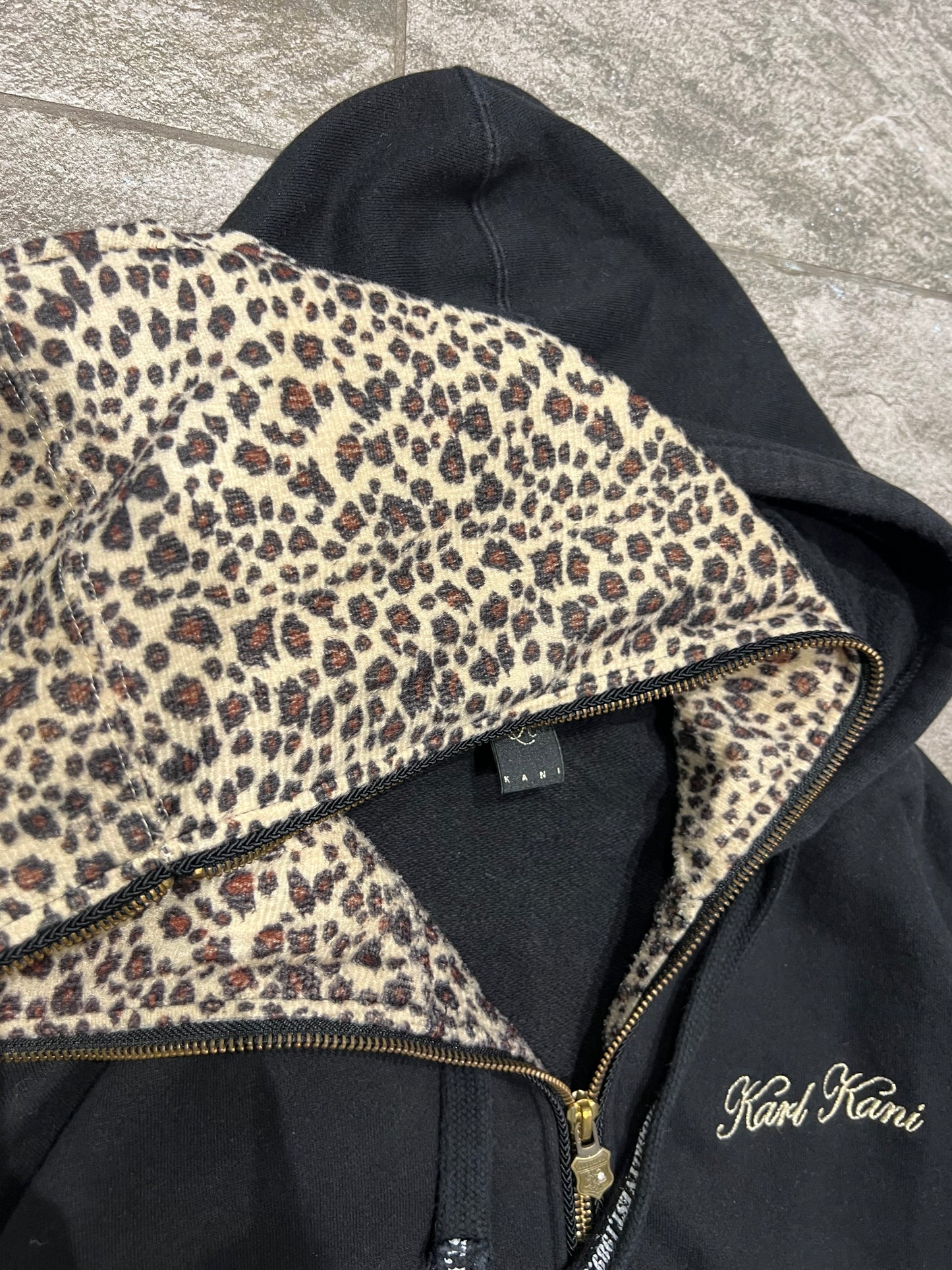000’s Karl Kani Leopard Double Hoodie (L)