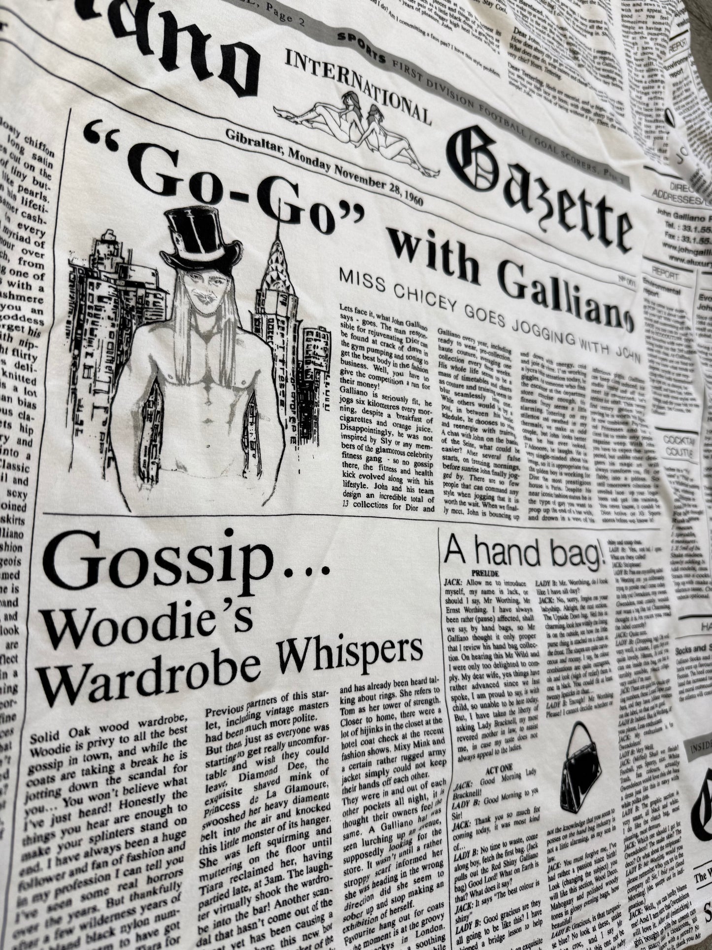 000’s John Galliano Newspaper Tee (L)