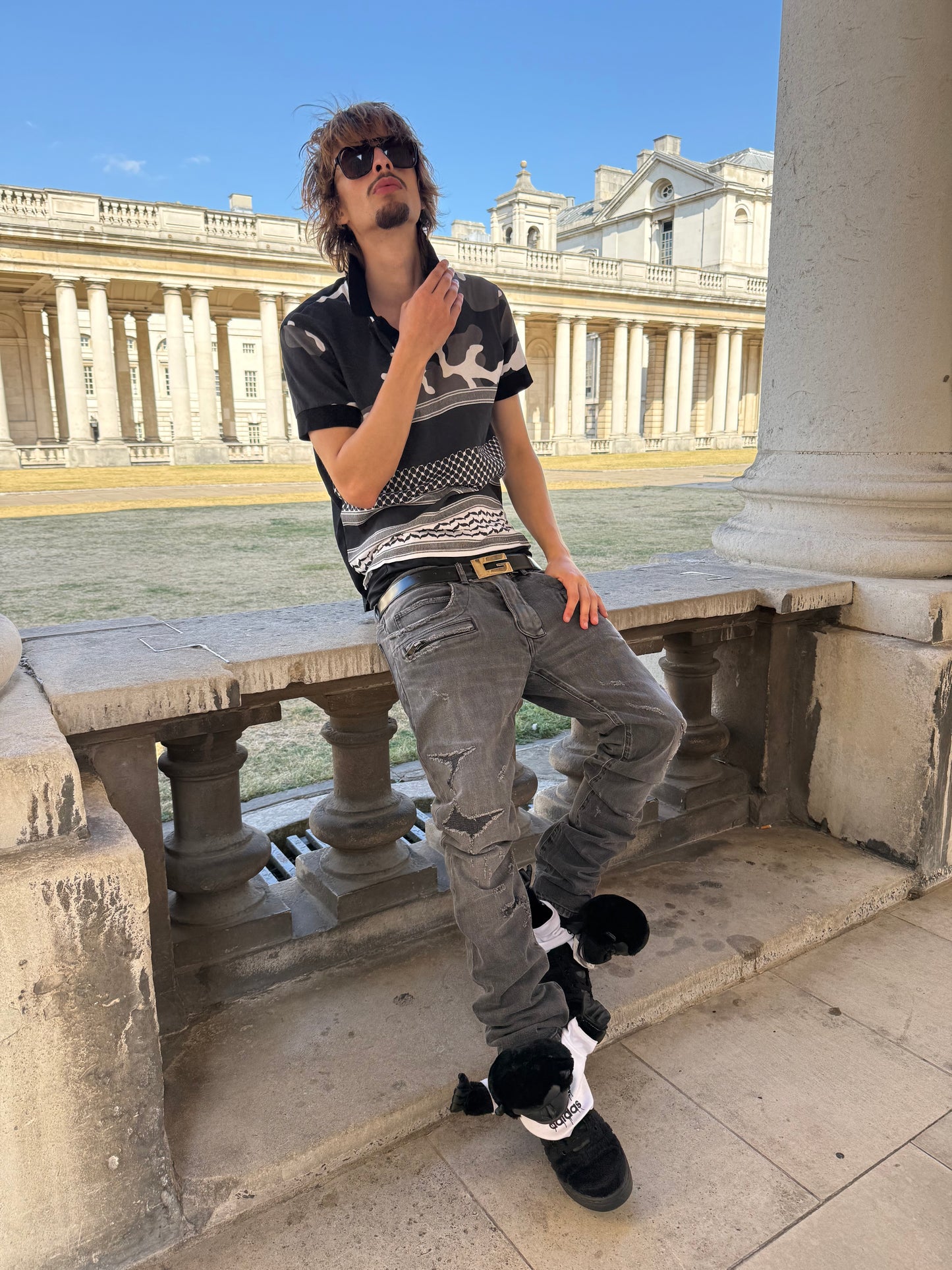Balmain SS2017 Distressed Zip Jeans (33”)