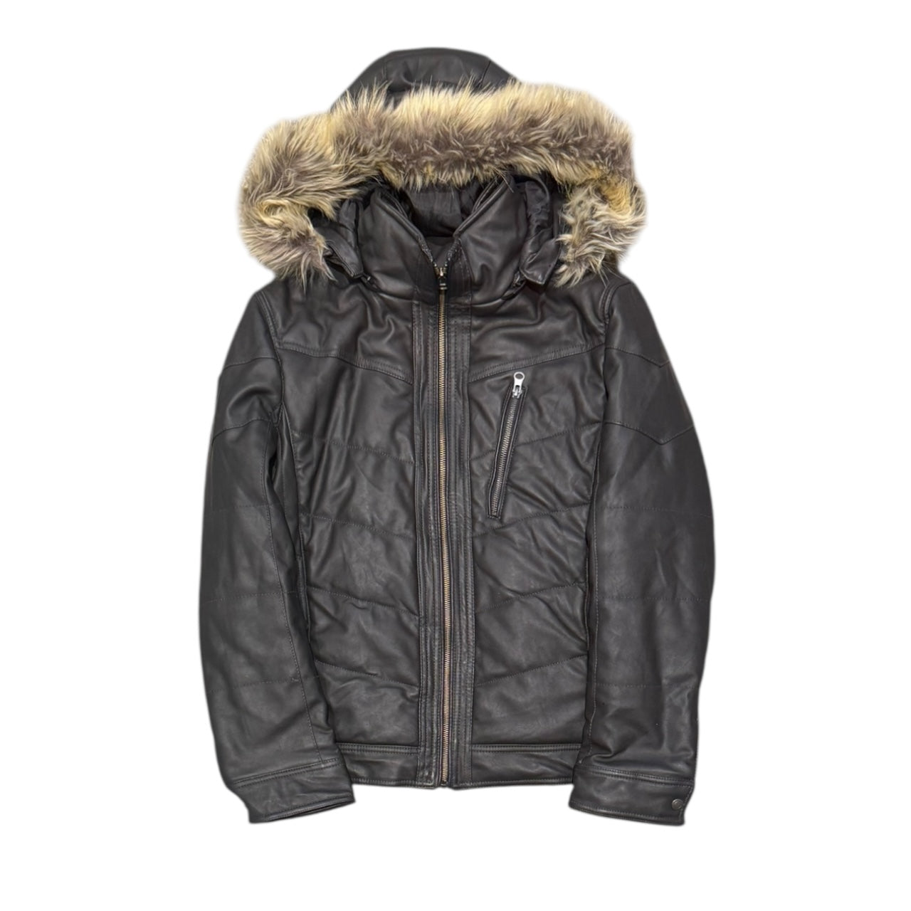 000’s Takaiq Leather Fur Puffer (M)