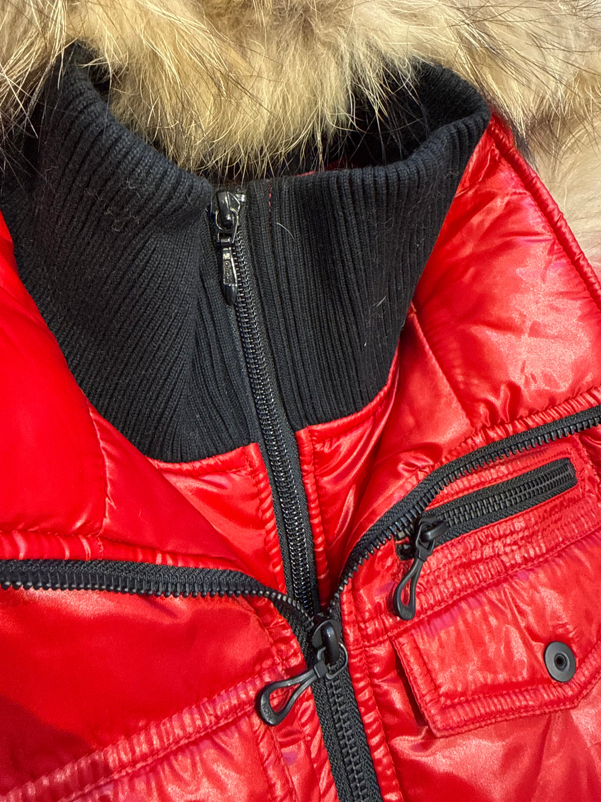 000’s Nicole Glossy 2 in 1 Fur Puffer (S)